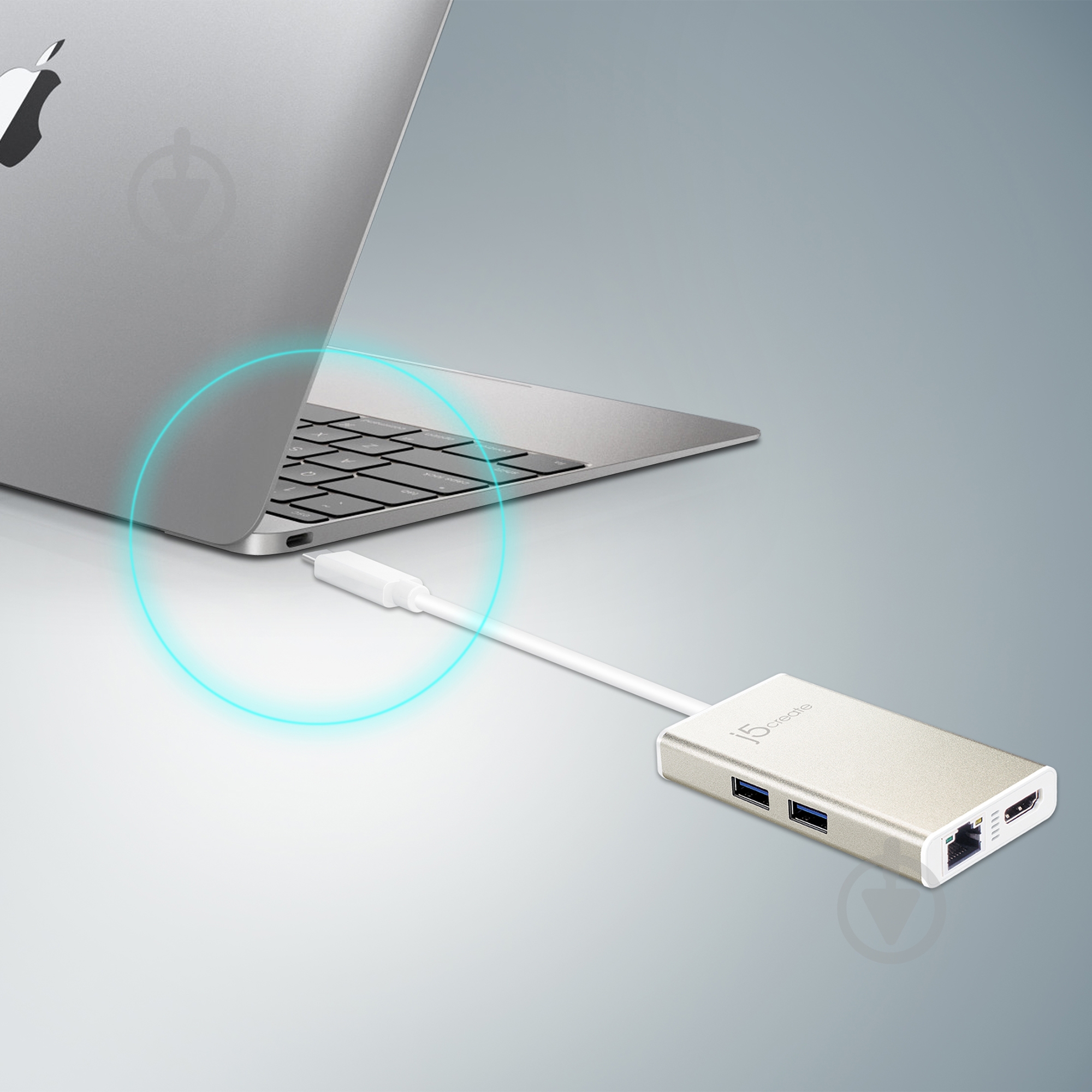 Док-станция J5Create USB-C 5-в-1 (хаб/HDMI/PD/LAN) silver (JCA374-N) - фото 11