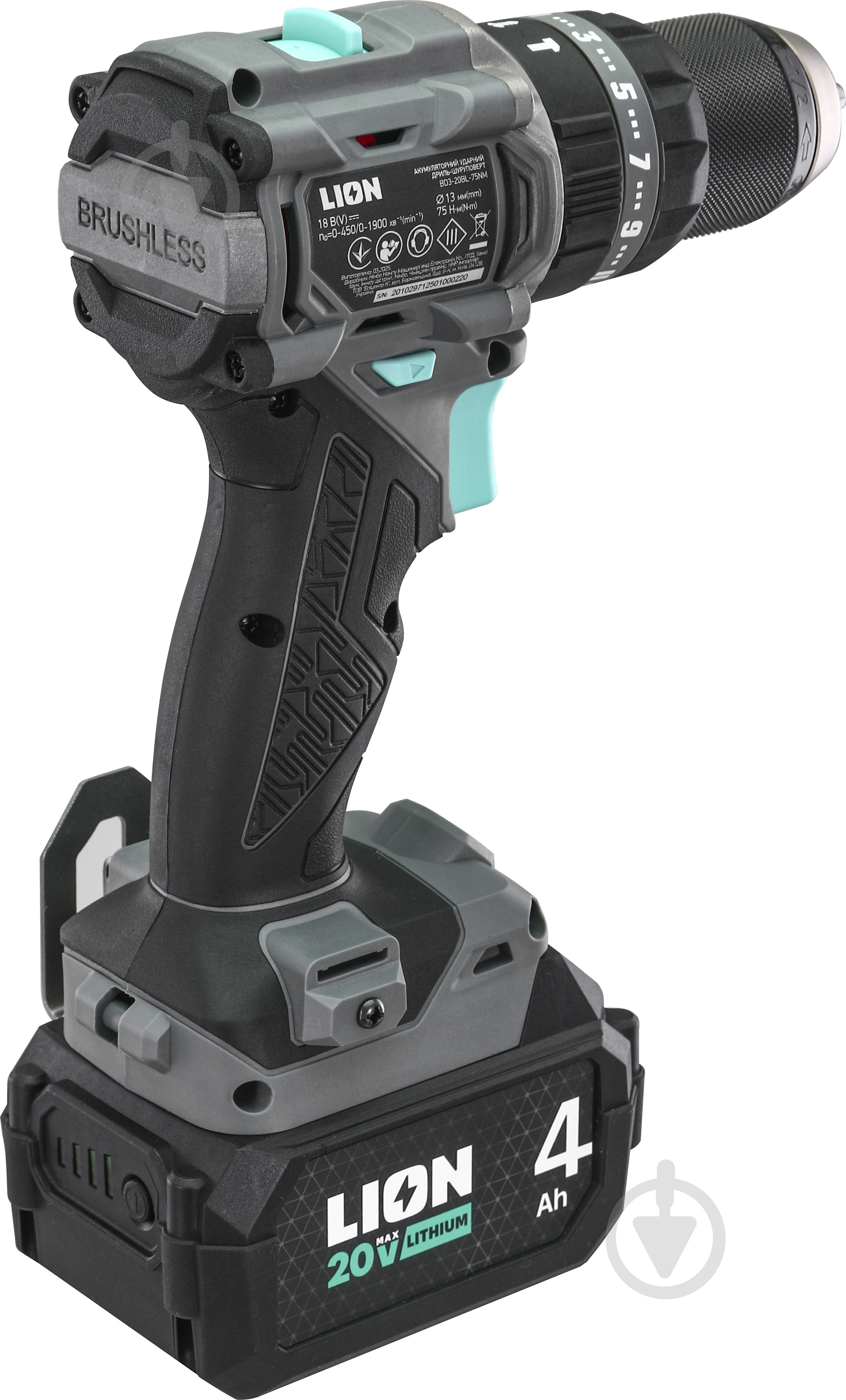 Шуруповерт ударний акумуляторний LION BD3-20BL-75NM - фото 5 Шуруповерт ударний акумуляторний LION BD3-20BL-75NM - фото 5