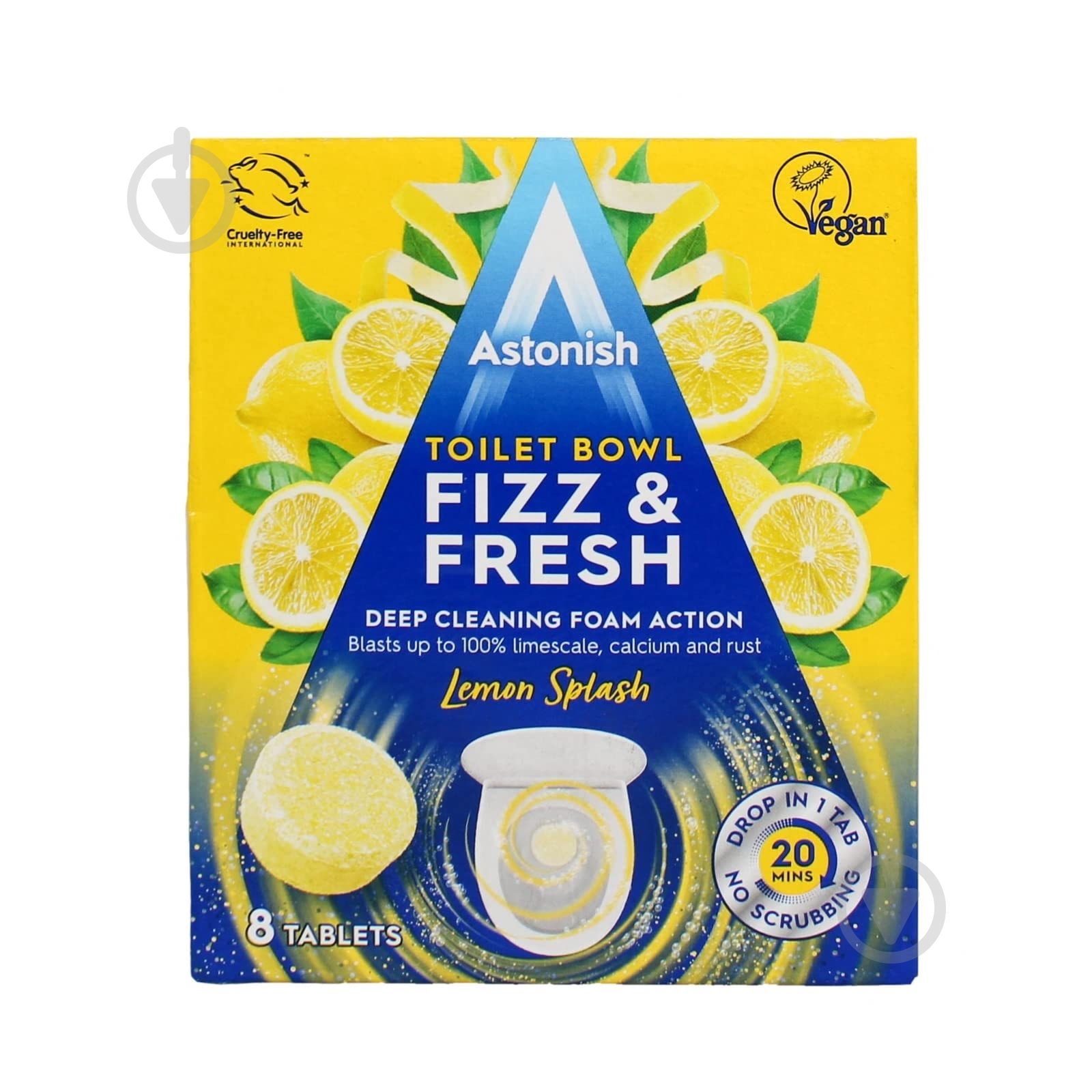 Таблетки Astonish Fizz&Fresh с ароматом лимона 8 шт. - фото 1