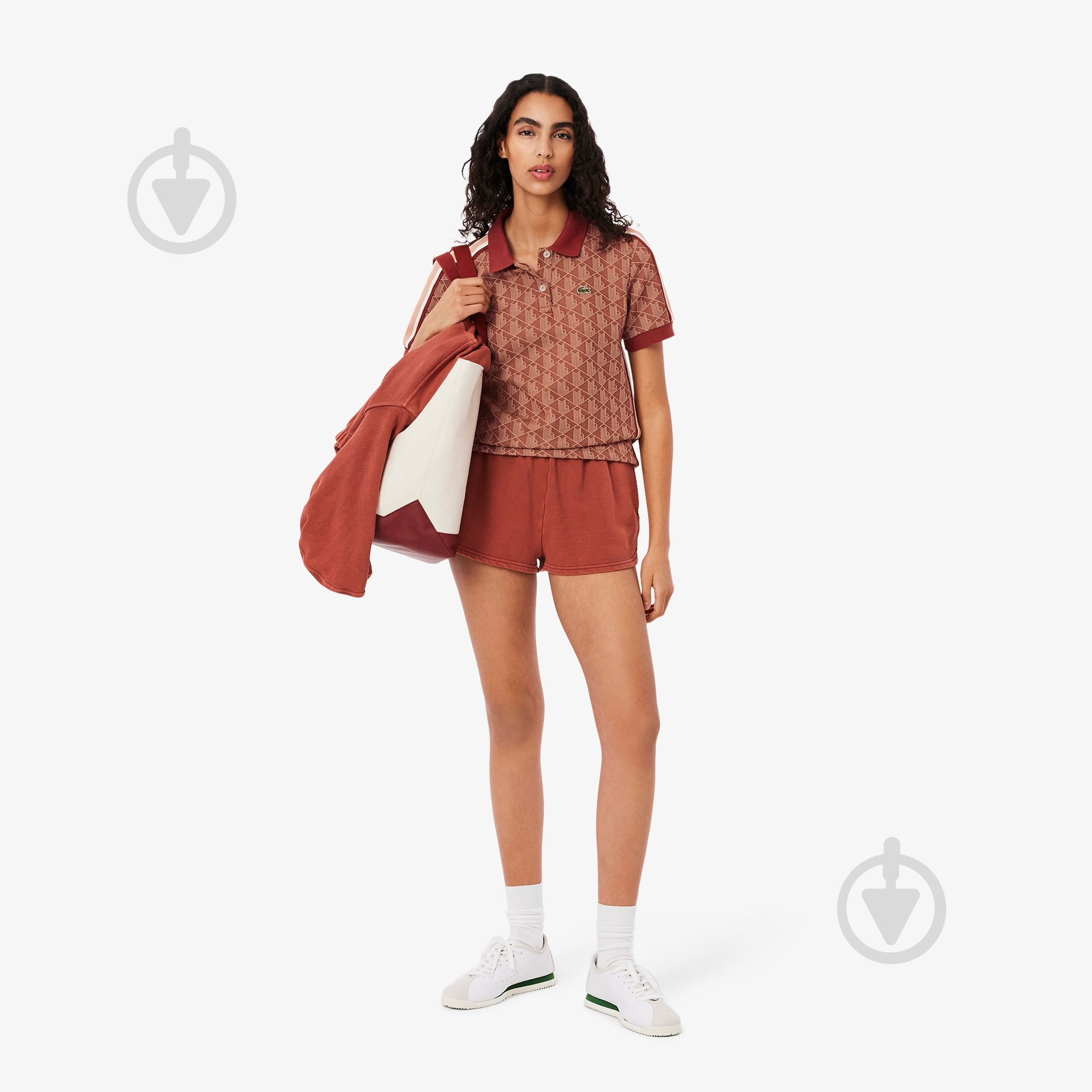 Поло Lacoste Slim Fit Monogram DF3364GTI р.36 бордовый - фото 4