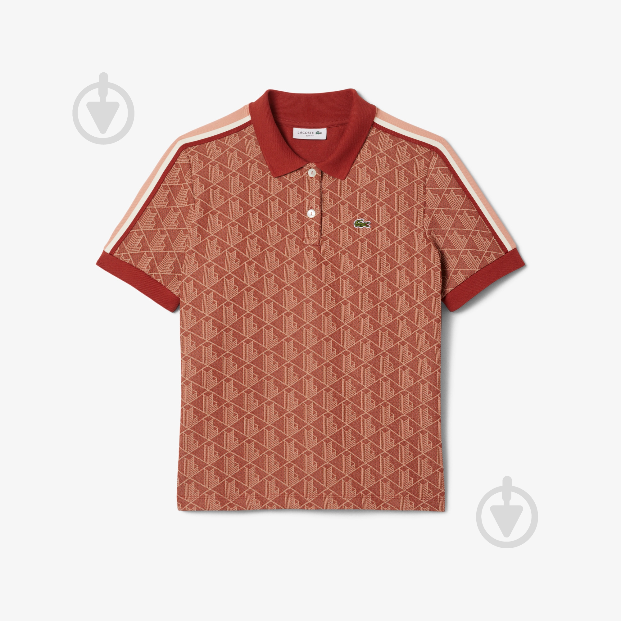 Поло Lacoste Slim Fit Monogram DF3364GTI р.36 бордовый - фото 5