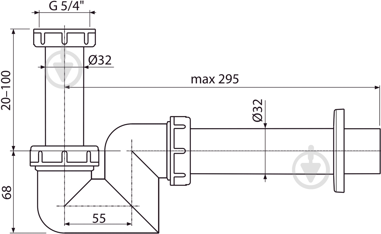 Сифон для биде Alca Plast пластик d=32 A45F - фото 2 Сифон для биде Alca Plast пластик d=32 A45F - фото 2