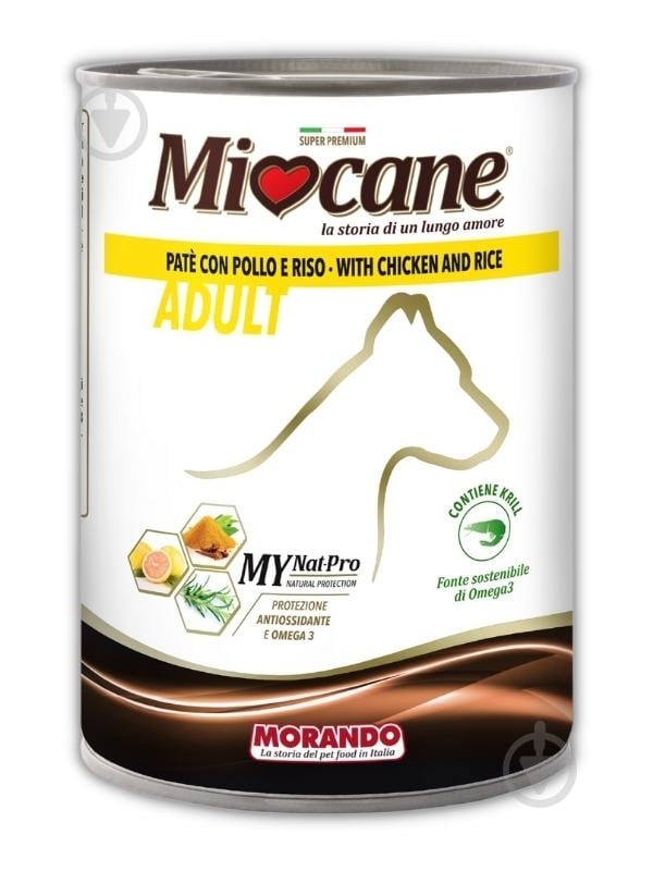 Корм вологий Morando Miocane для собак усіх порід з куркою та рисом 400 г - фото 1