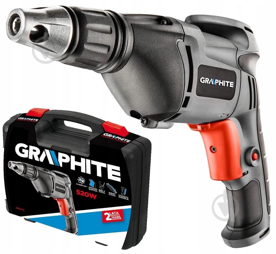 Шуруповерт сетевой GRAPHITE 58G791 - фото 1