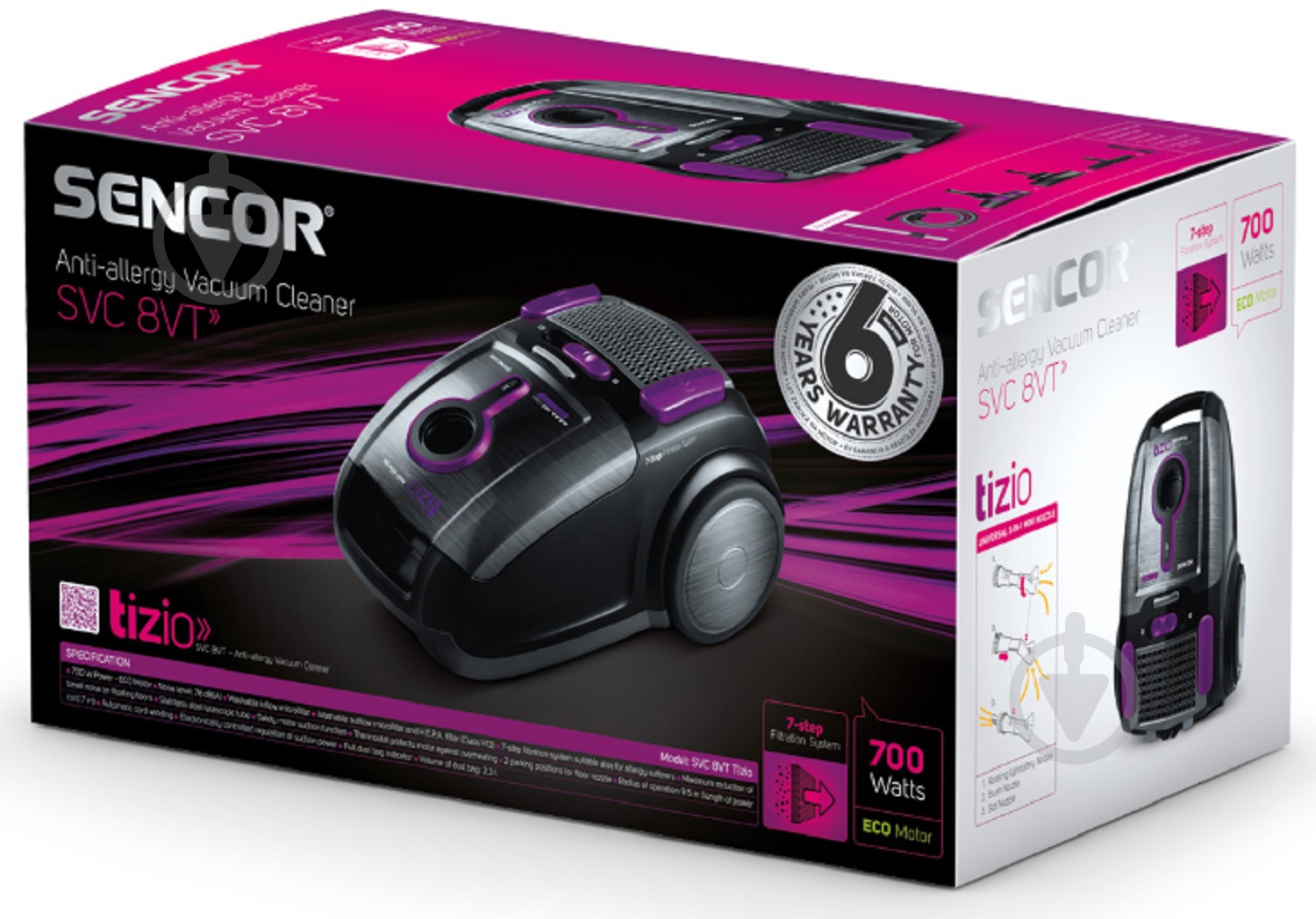 Пылесос Sencor SVC8VT violet - фото 4