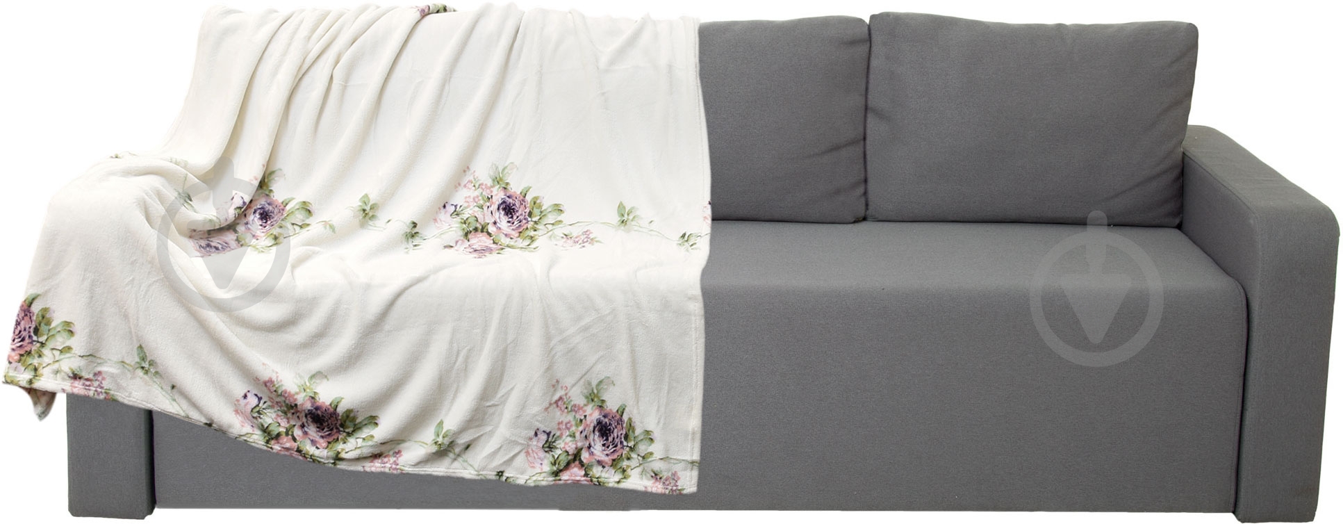 Плед Букет 200x160 см белый Underprice - фото 1 Плед Букет 200x160 см белый Underprice - фото 1