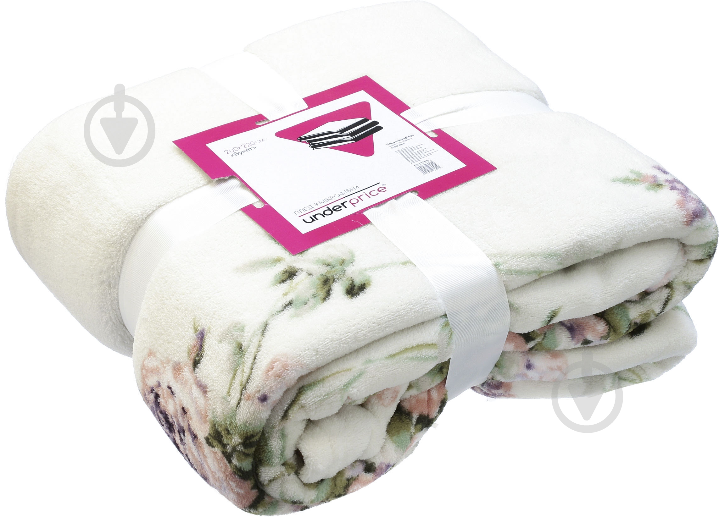 Плед Букет 200x160 см белый Underprice - фото 3 Плед Букет 200x160 см белый Underprice - фото 3