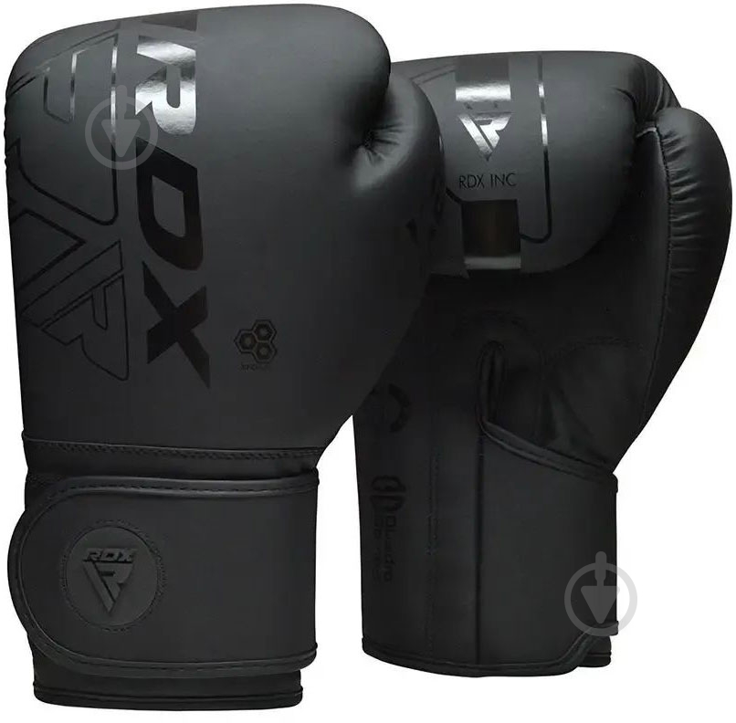 Боксерские перчатки RDX BGR-F6MB р. 16 черный - фото 1