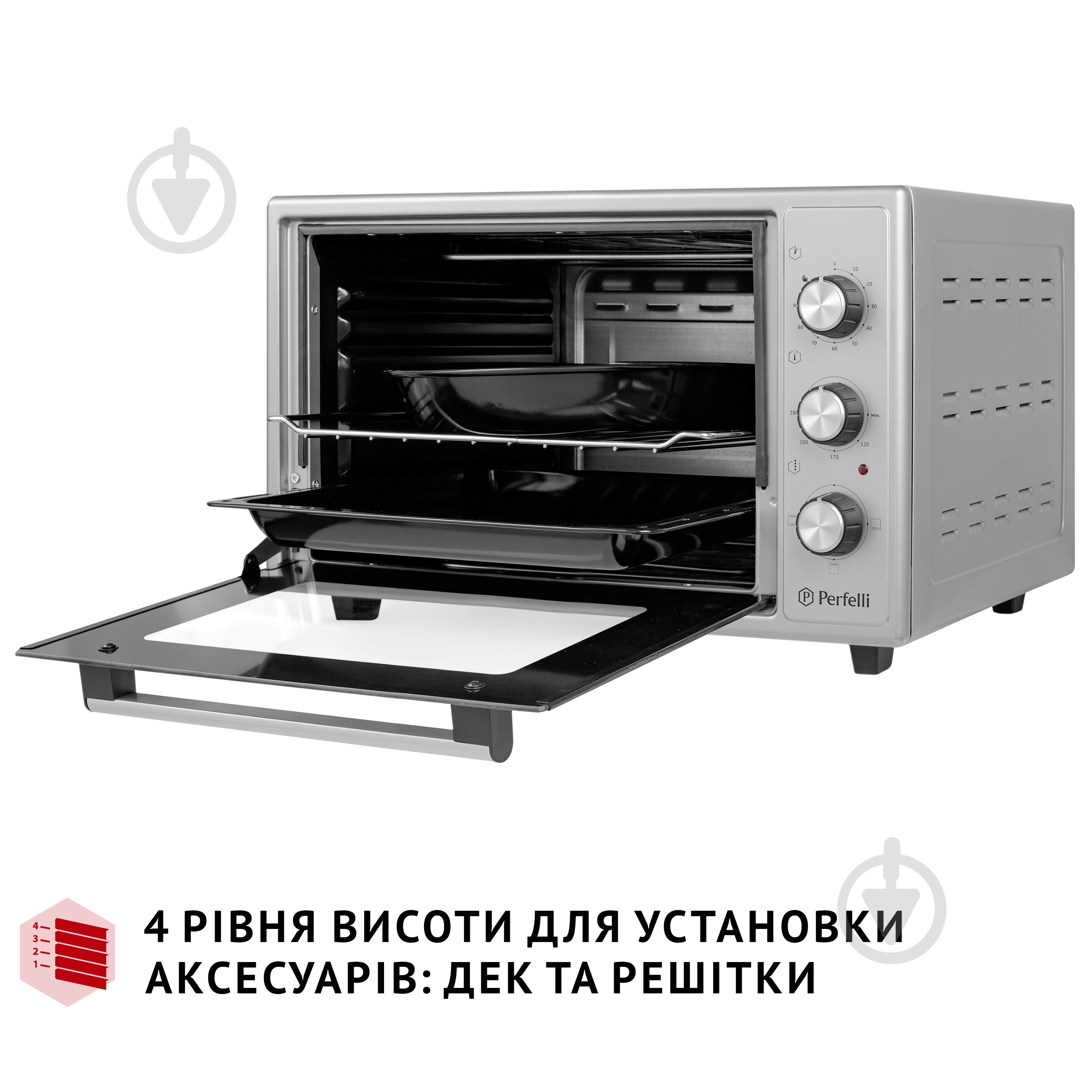 Электрическая печь Perfelli CLASSIC 37 Grey - фото 5