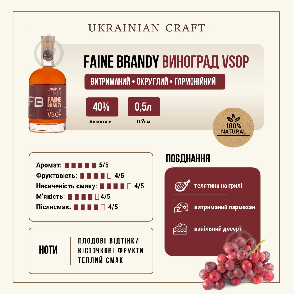 Бренди Faine Brandy Кальвадос Резерв 0,5 л - фото 2 Бренди Faine Brandy Кальвадос Резерв 0,5 л - фото 2