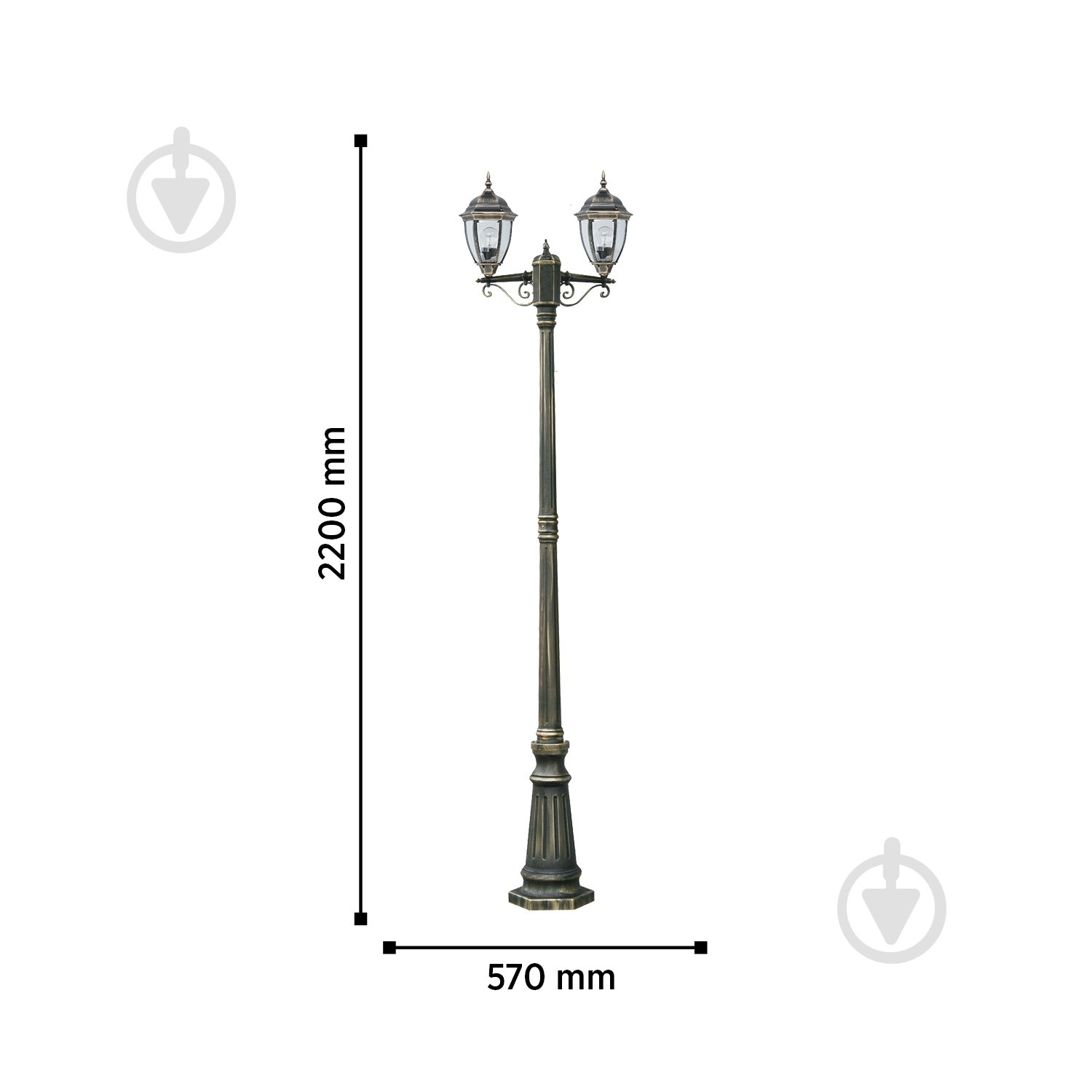 Фонарный столб Blitz E27 100 Вт IP44 бронзовый 3012-61 - фото 2
