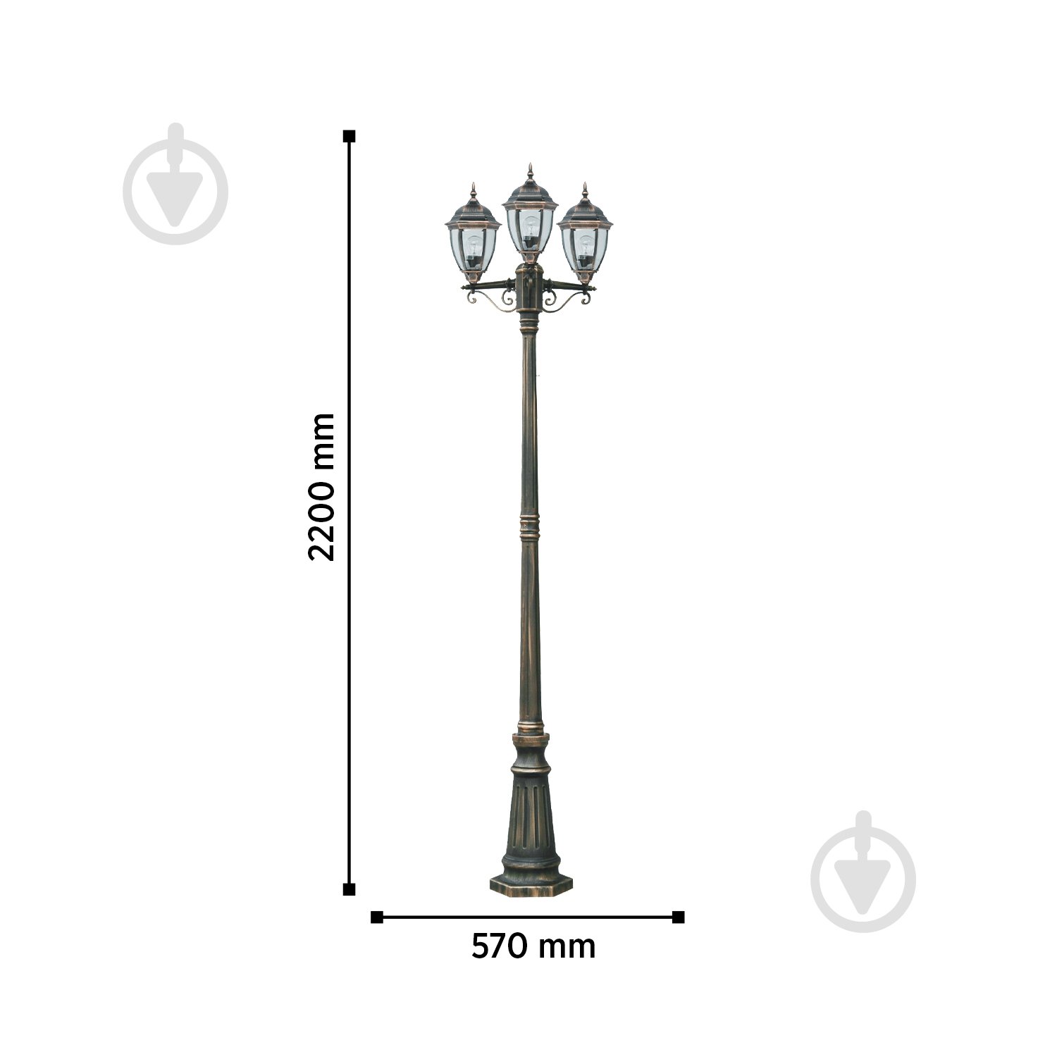 Фонарный столб Blitz E27 100 Вт IP44 бронзовый 3013-63 - фото 2