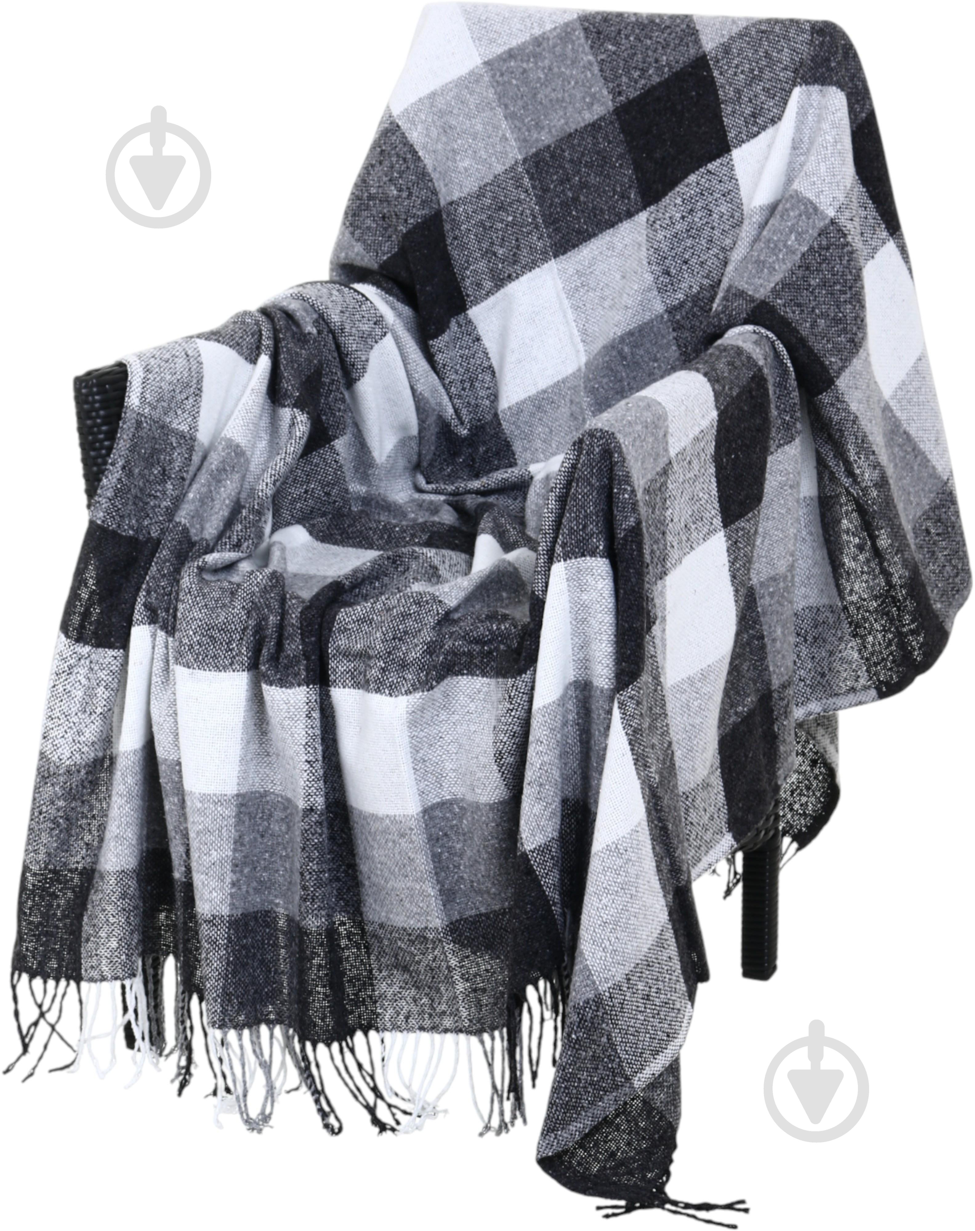 Плед полушерстяной Vladi 170x210 см черно-белый - фото 1 Плед полушерстяной Vladi 170x210 см черно-белый - фото 1