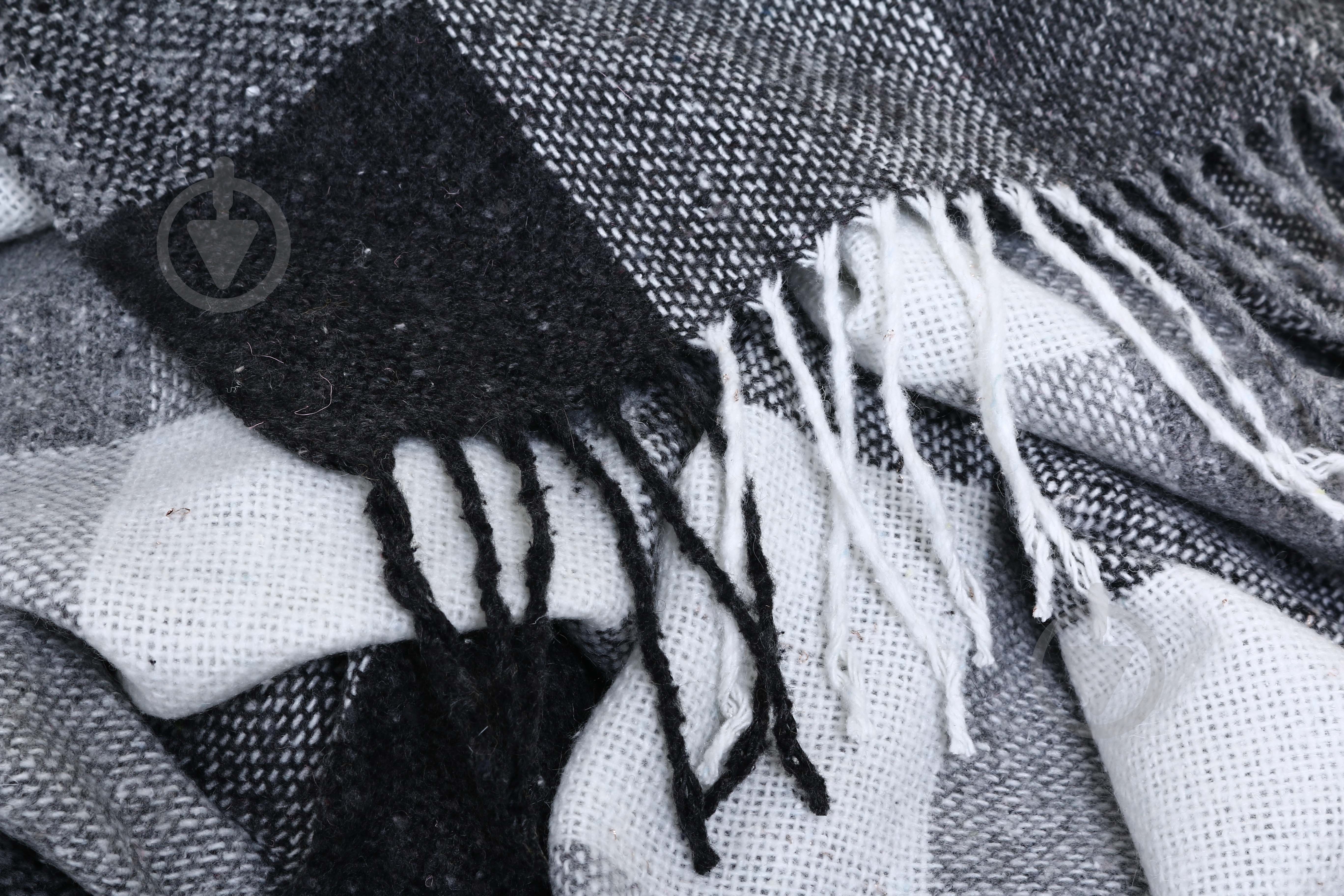 Плед полушерстяной Vladi 170x210 см черно-белый - фото 3 Плед полушерстяной Vladi 170x210 см черно-белый - фото 3