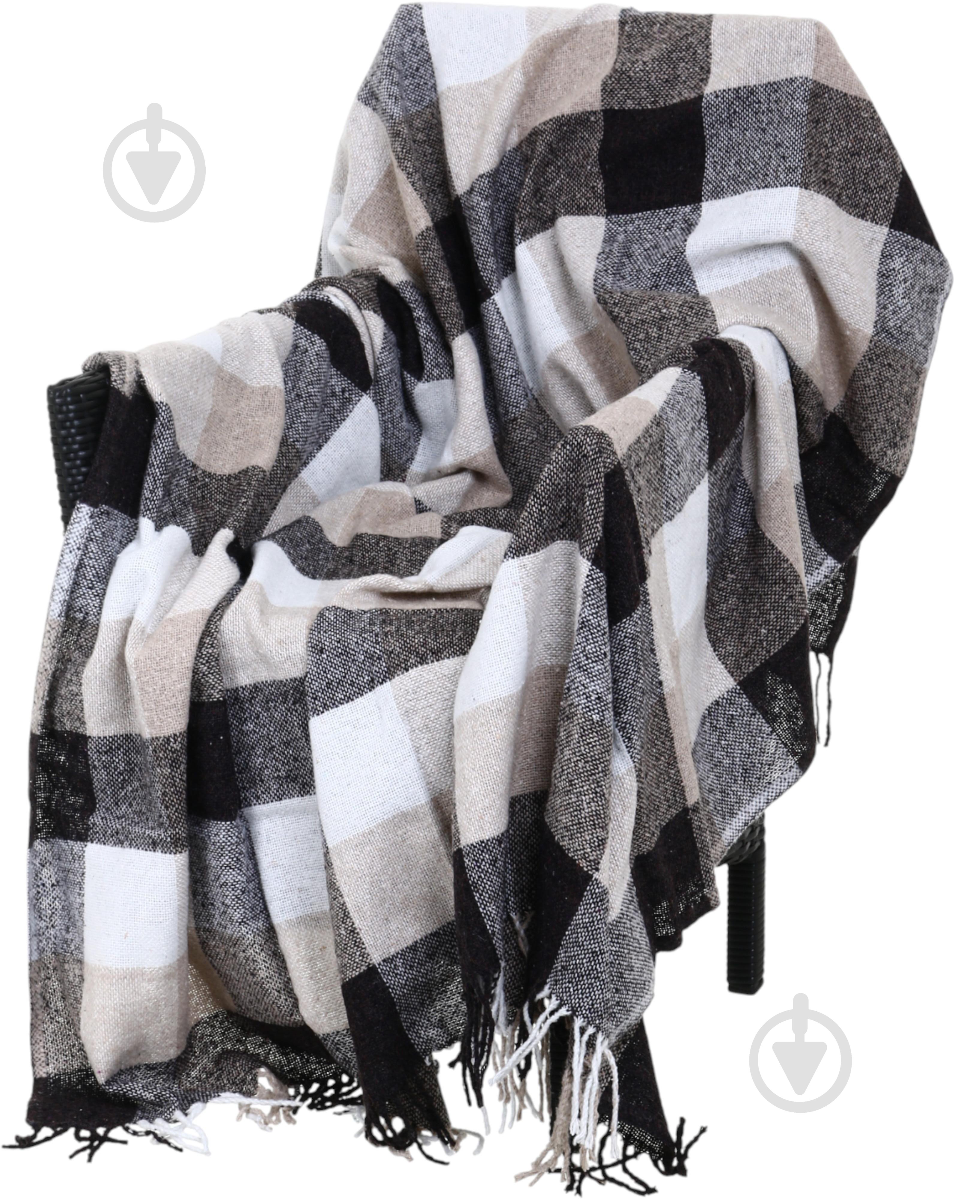 Плед полушерстяной Vladi 170x210 см черно-белый - фото 2 Плед полушерстяной Vladi 170x210 см черно-белый - фото 2