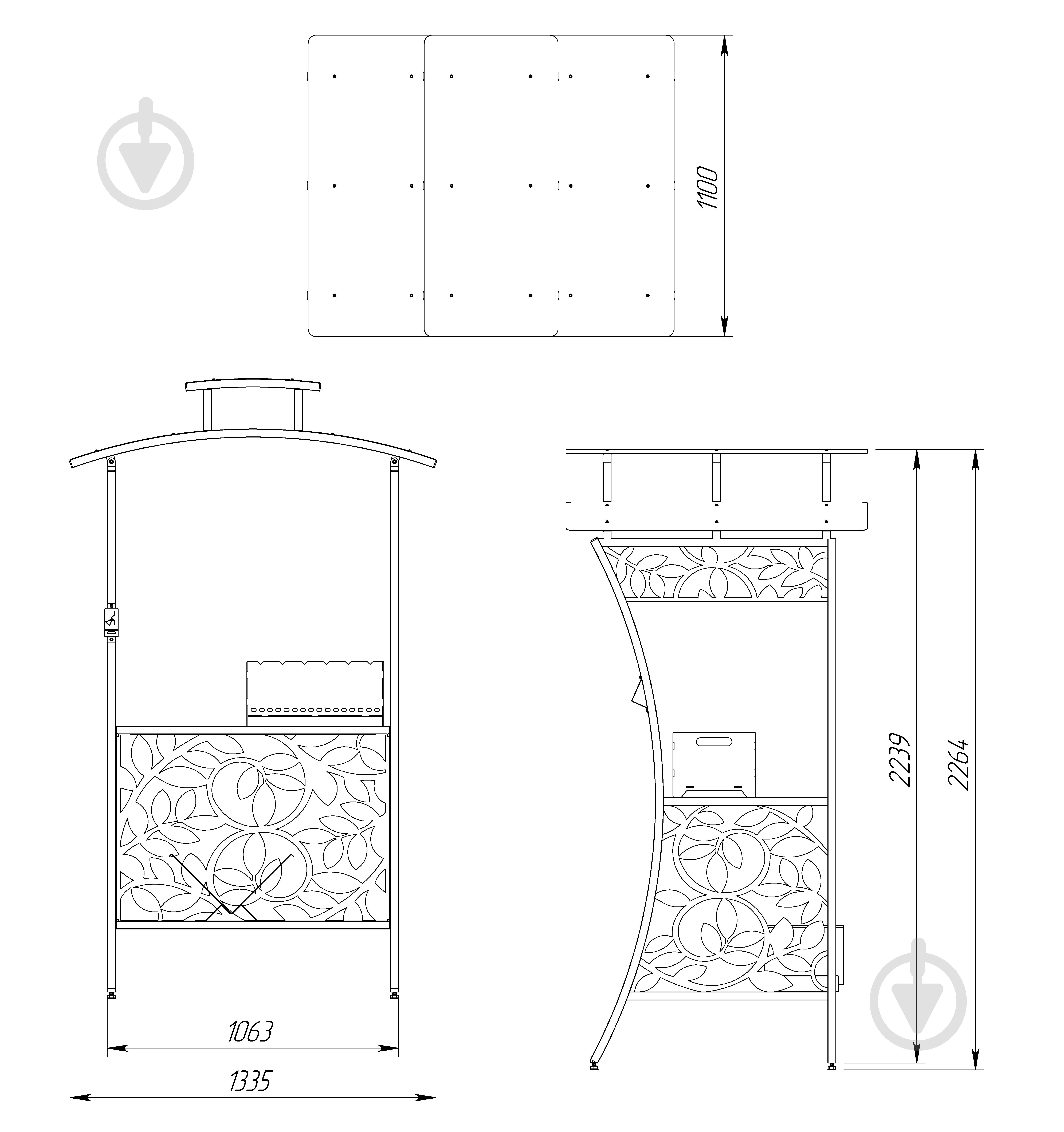 Мангал STOREHOUSE с крышей SHMG - фото 3