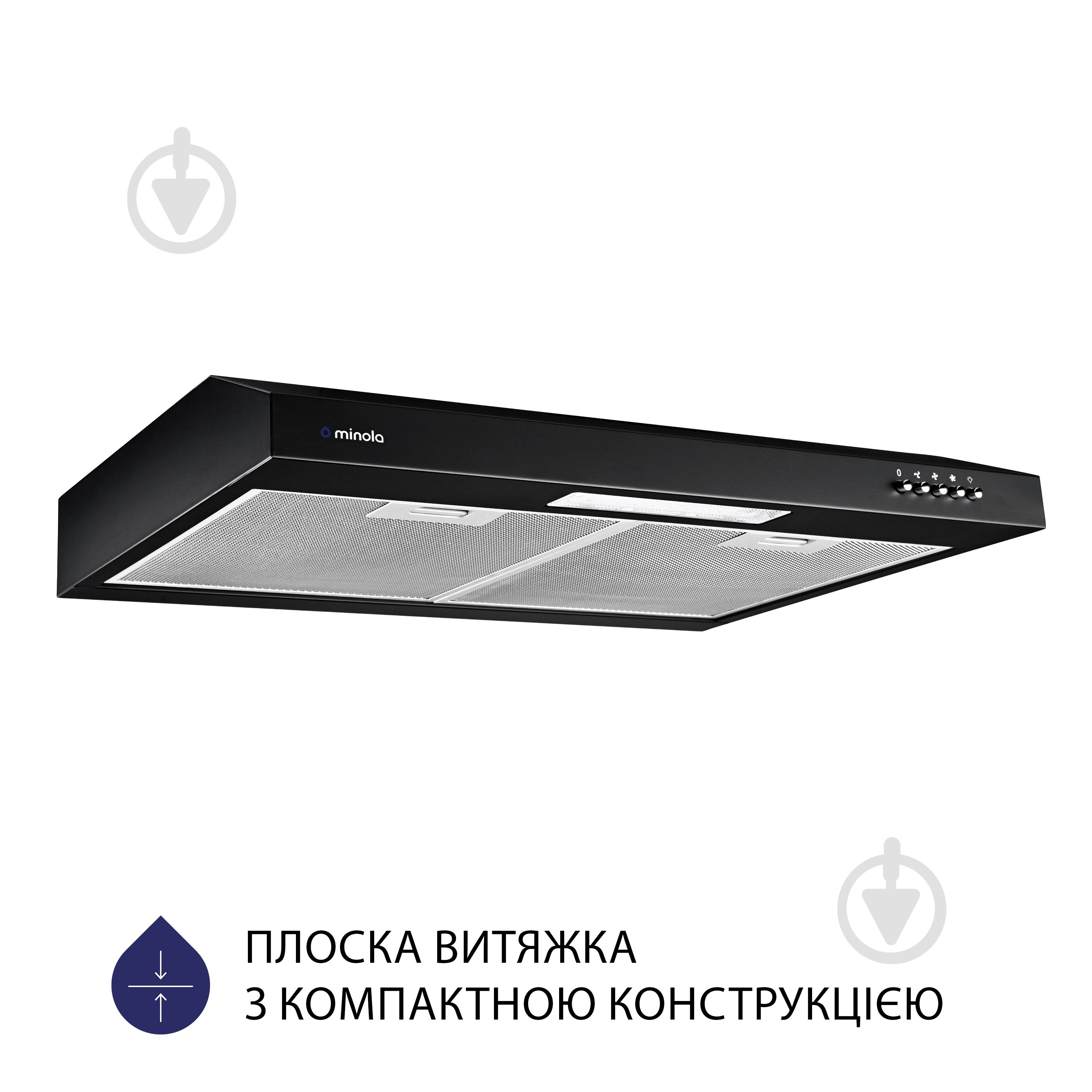 Витяжка Minola HPL 612 BL пласка - фото 2