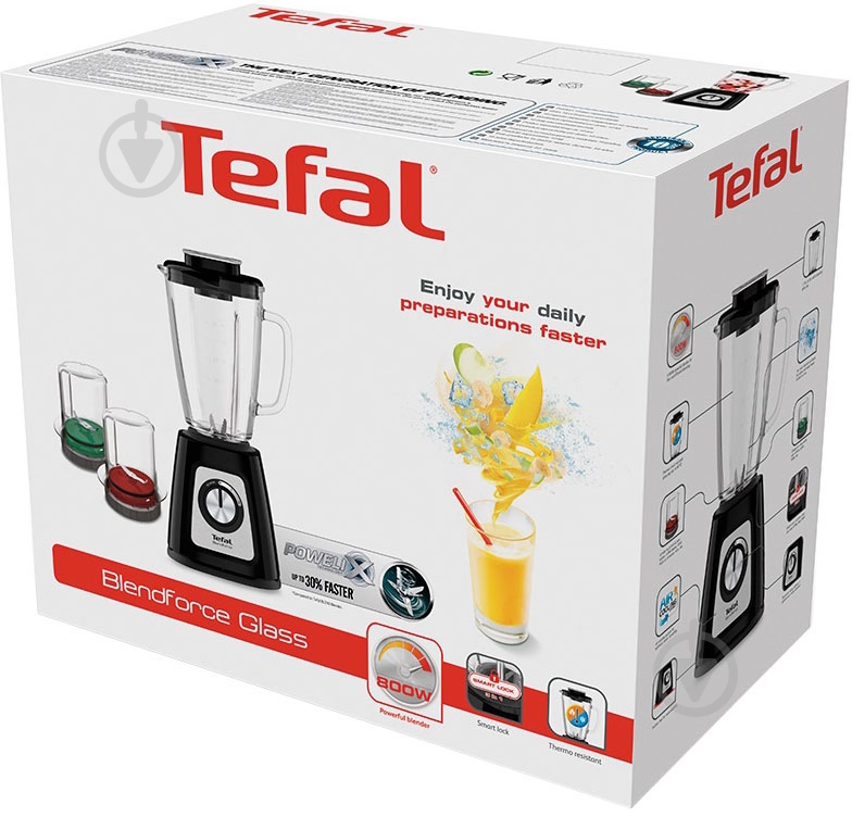 Блендер стаціонарний Tefal BLENDFORCE 2 BL438831 черный с серебристым - фото 3