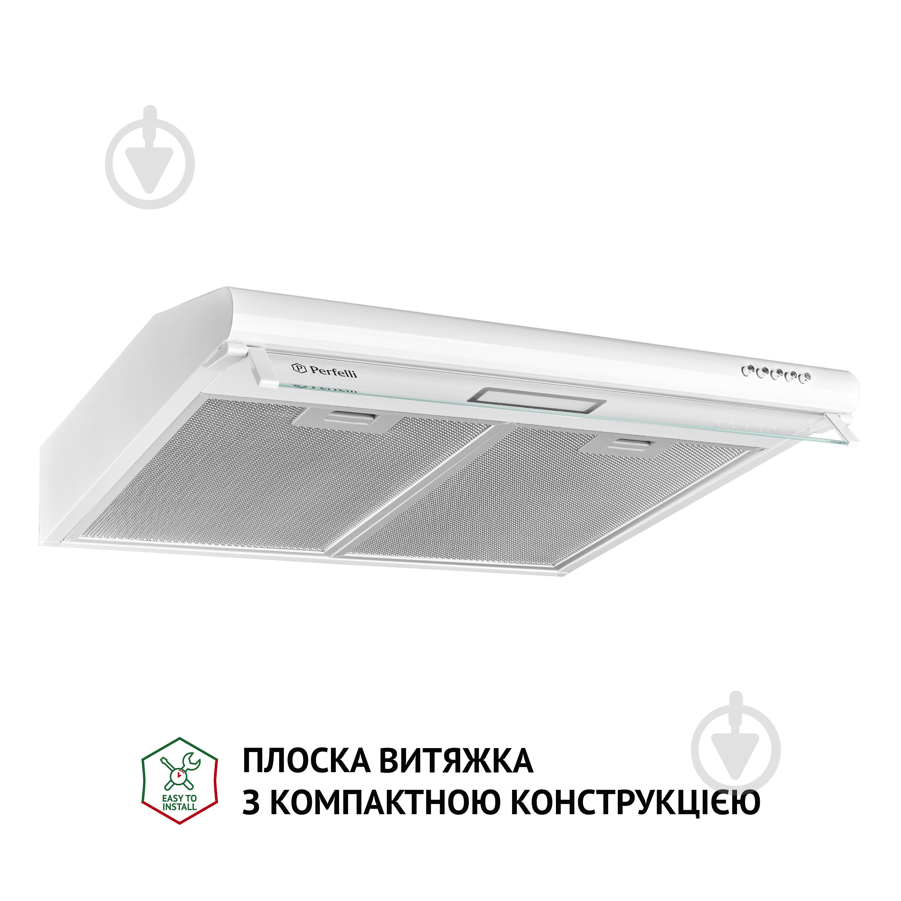 Витяжка Perfelli PL 6144 W LED пласка - фото 2