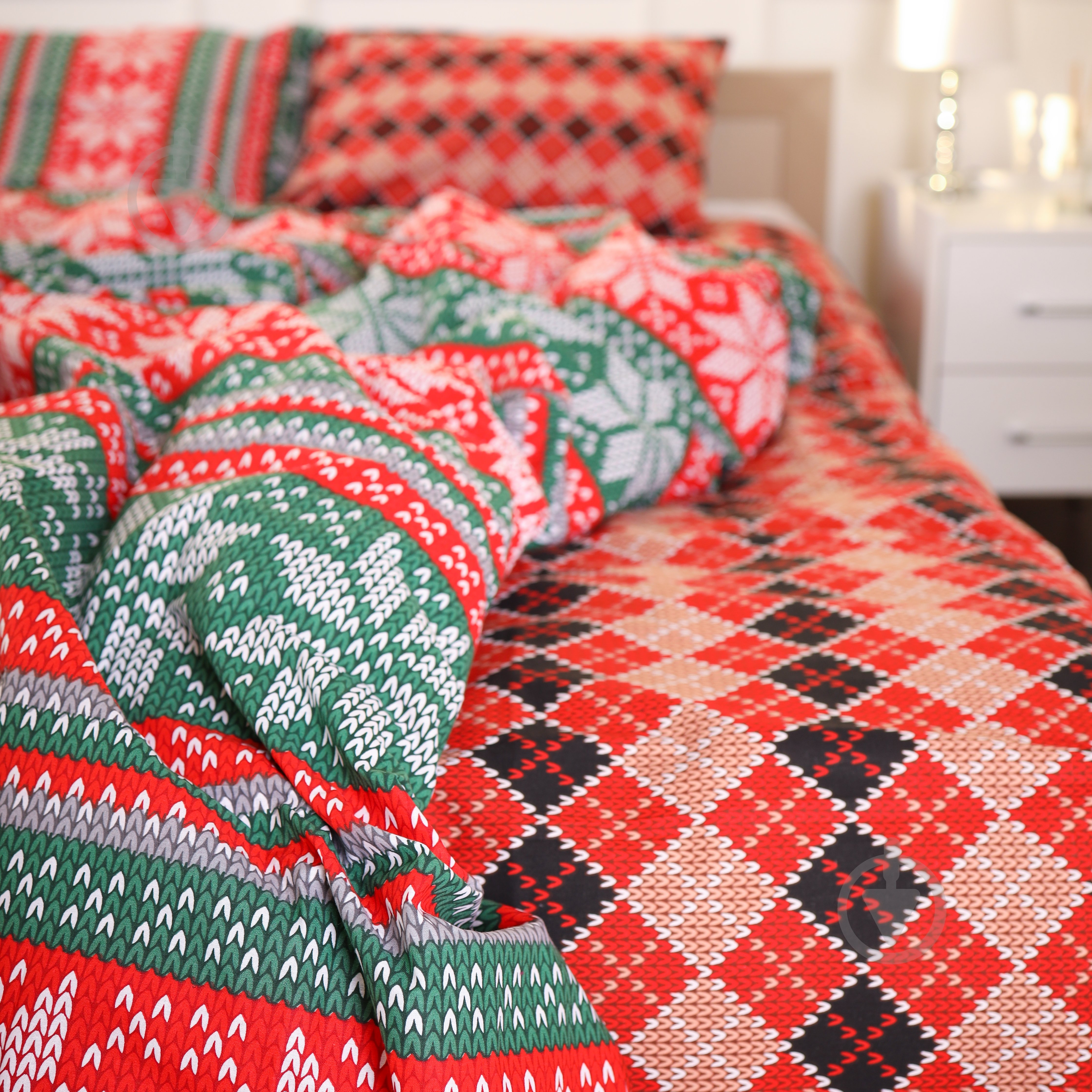 Пододеяльник Бязь 17-0659 Christmas 143x210 см красныйзеленый MirSon - фото 2