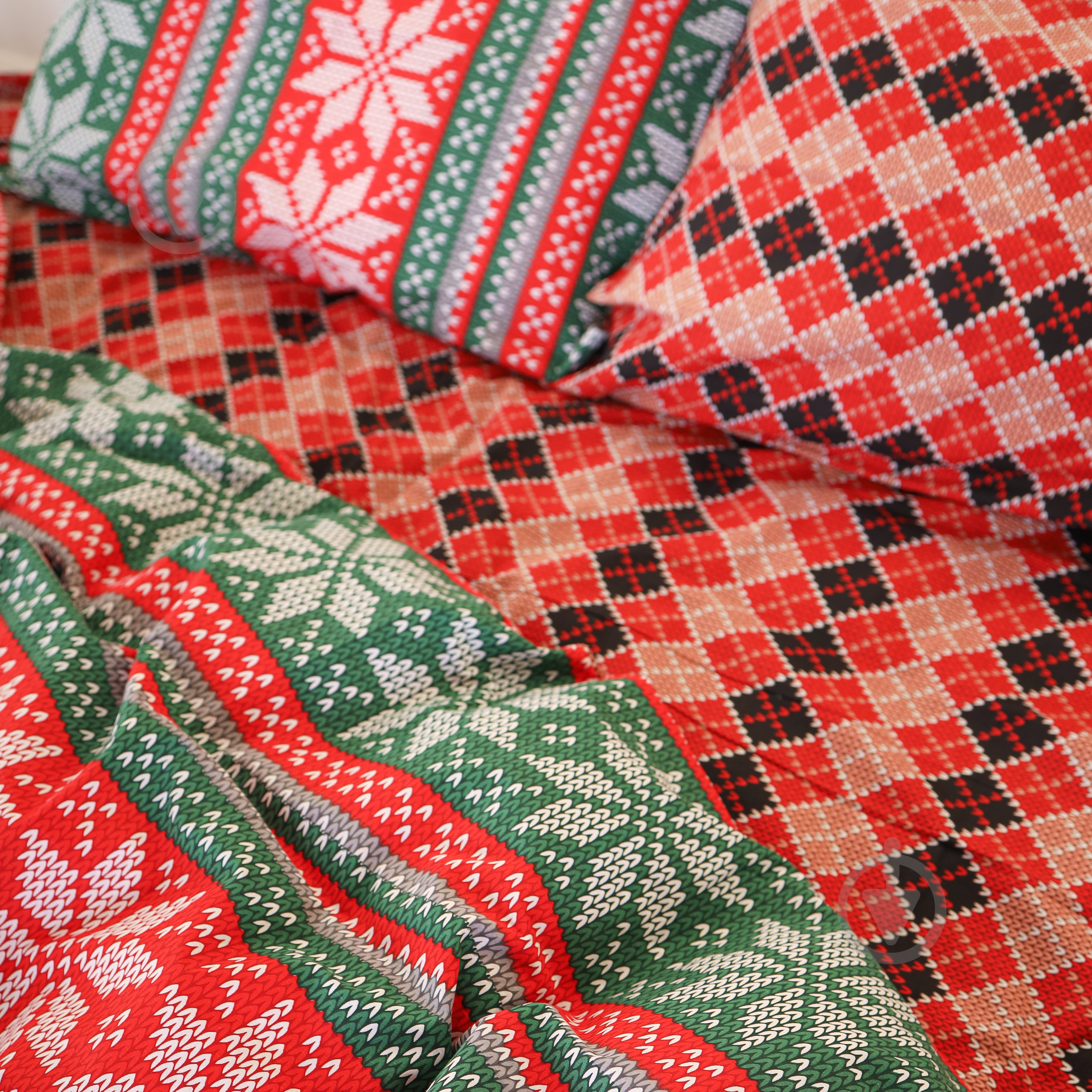 Пододеяльник Бязь 17-0659 Christmas 143x210 см красныйзеленый MirSon - фото 3