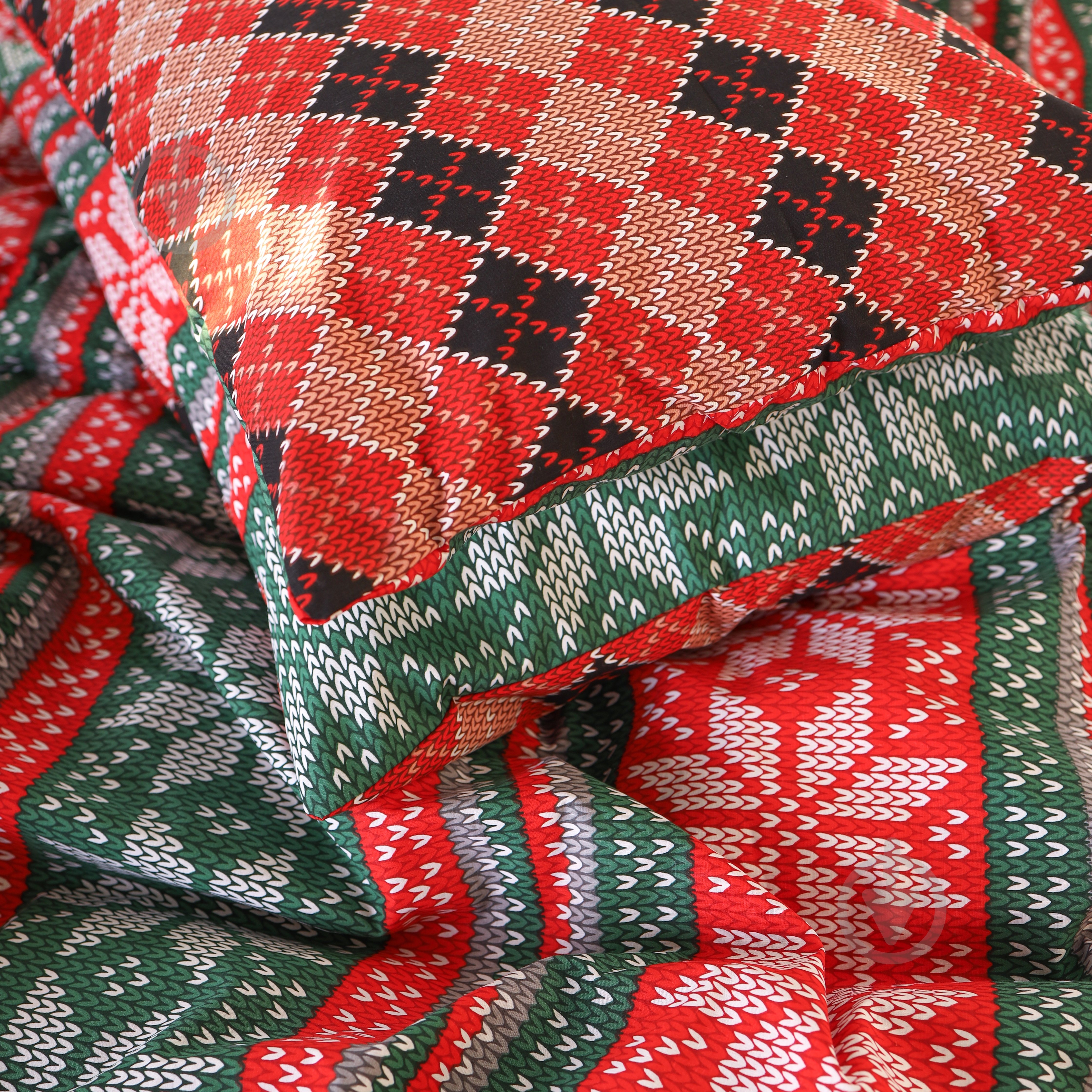 Пододеяльник Бязь 17-0659 Christmas 143x210 см красныйзеленый MirSon - фото 4