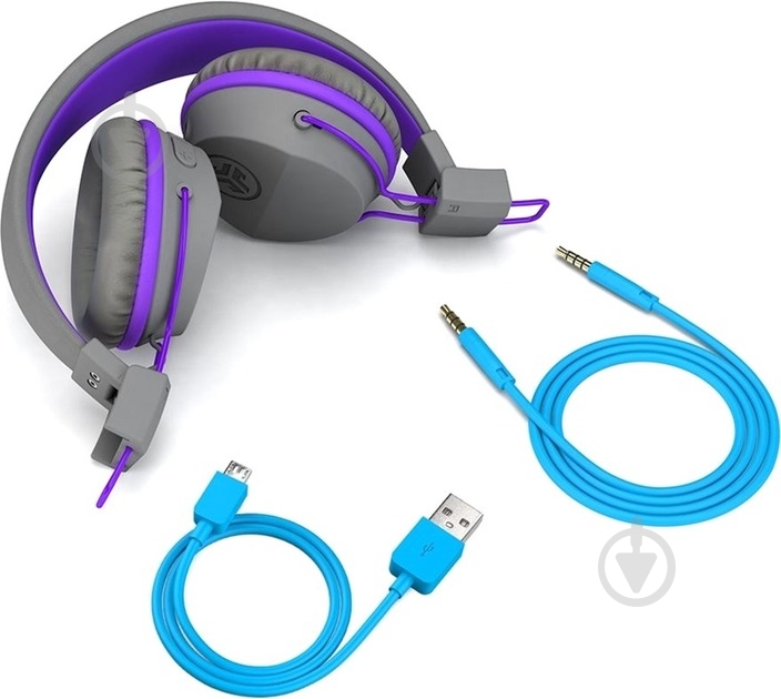 Навушники JLab JBuddies Studio Kids Wireless graphite/violet (IEUHBSTUDIORGRYPRPL4) - фото 5