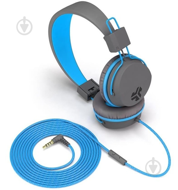 Навушники JLab JBuddies Studio Kids Wired graphite/blue (IEUHJKSTUDIORGRYBLU6) - фото 4