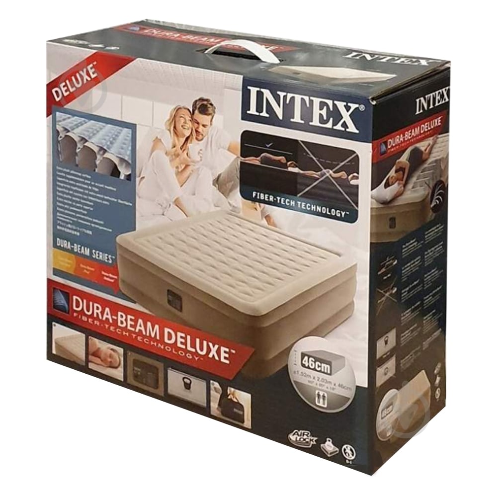 Ліжко надувне Intex 64428 203х152 см бежевий - фото 4