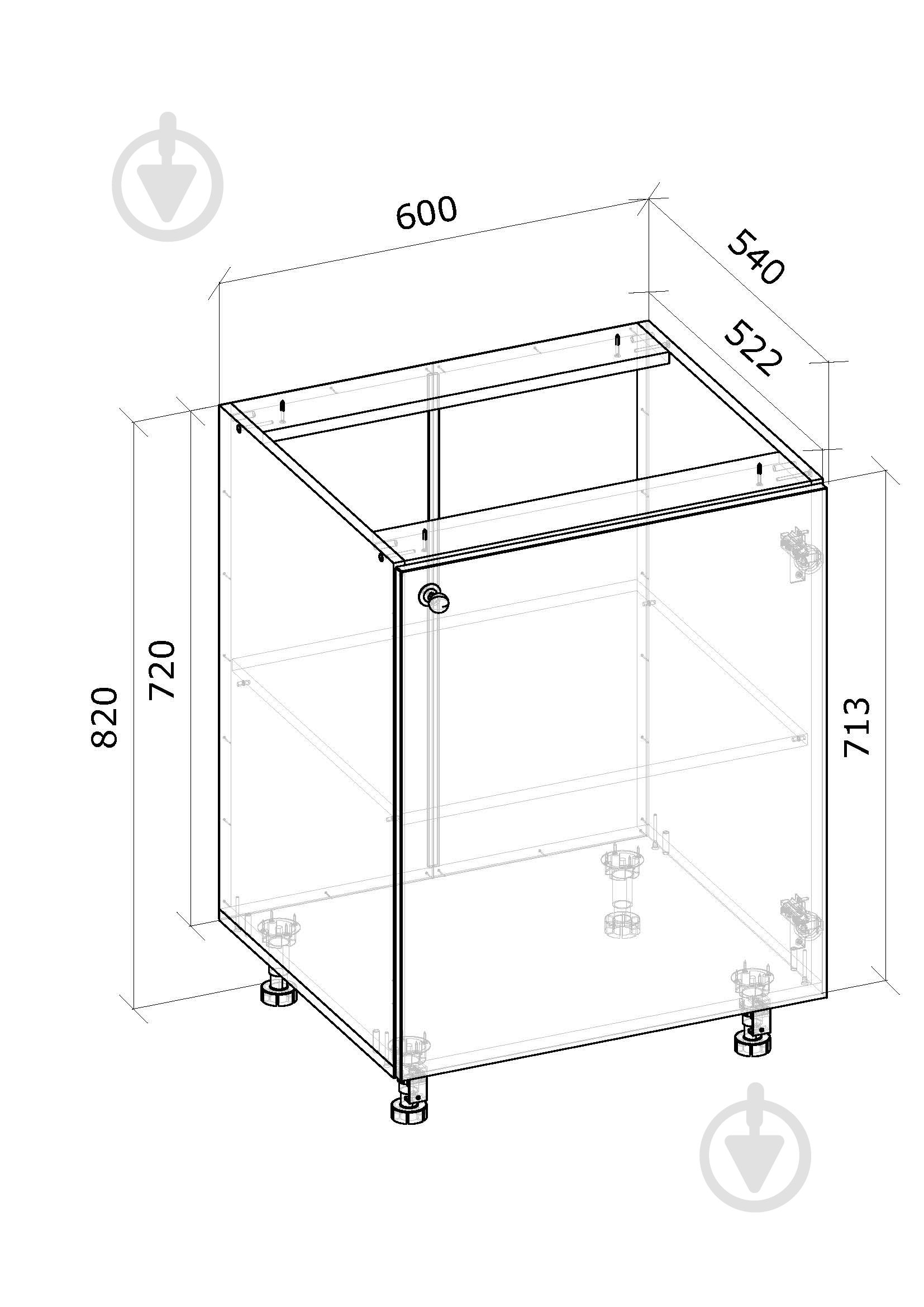 Тумба нижняя МС Прованс изумруд 60х82х54 см, прованс изумруд Грейд - фото 6
