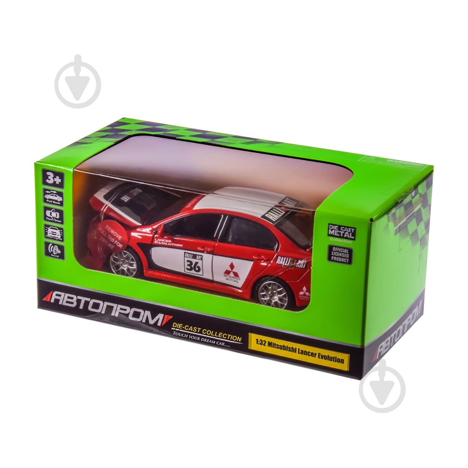 Автомодель Автопром 1:32 Mitsubishi Lancer Evolution в ассортименте 68410 - фото 5 Автомодель Автопром 1:32 Mitsubishi Lancer Evolution в ассортименте 68410 - фото 5