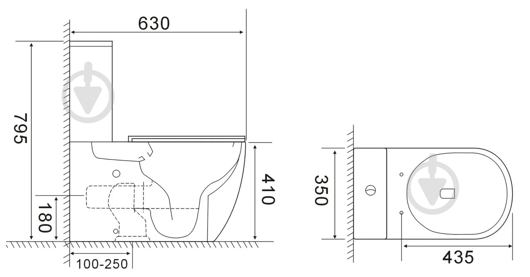 Унітаз-компакт VOLLE TOLEDO 2.0 VORTICE, з сидінням Duroplast slow-closing - фото 3 Унітаз-компакт VOLLE TOLEDO 2.0 VORTICE, з сидінням Duroplast slow-closing - фото 3