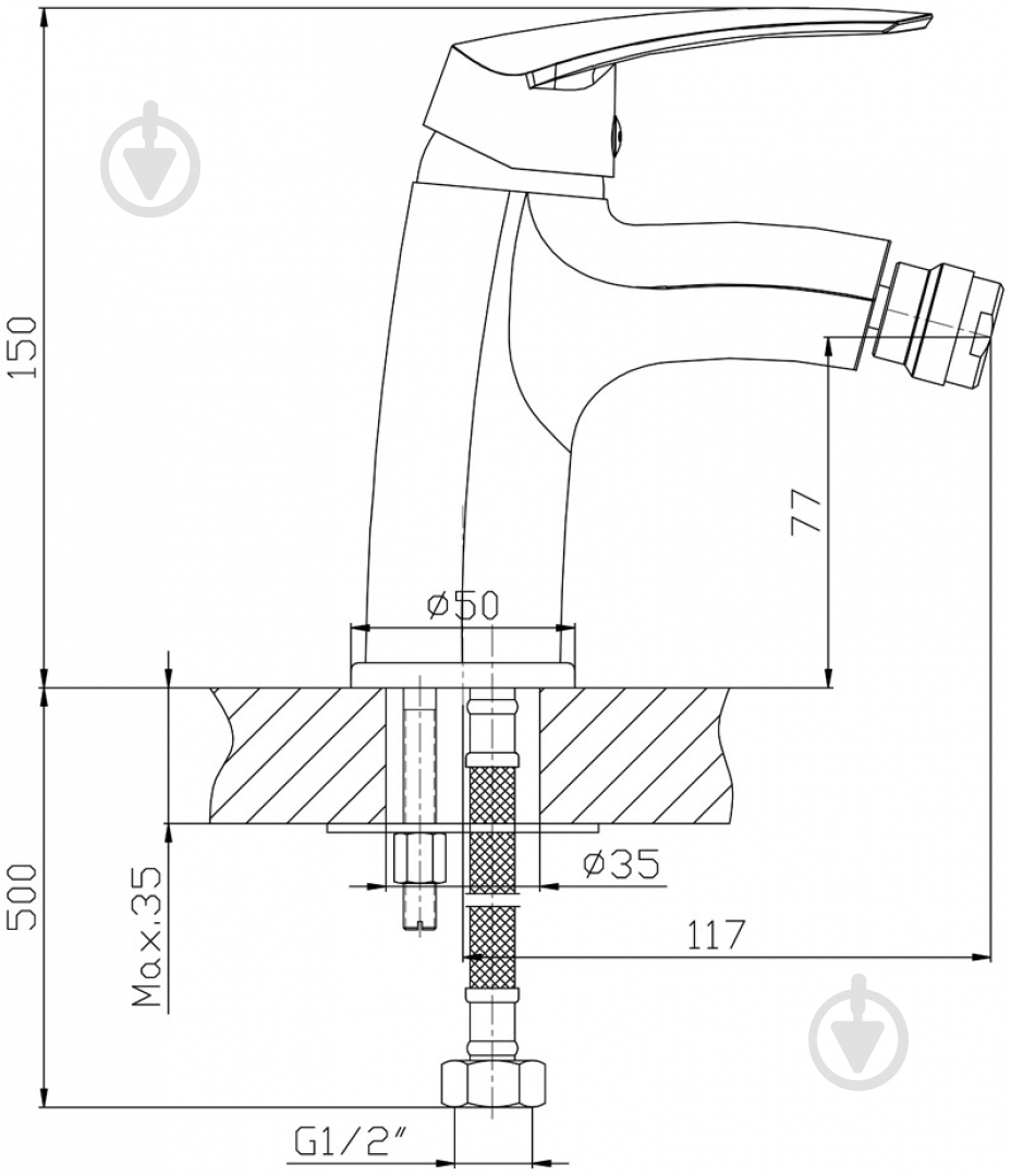 Смеситель для биде Mixxen Грация MXH1001 - фото 2