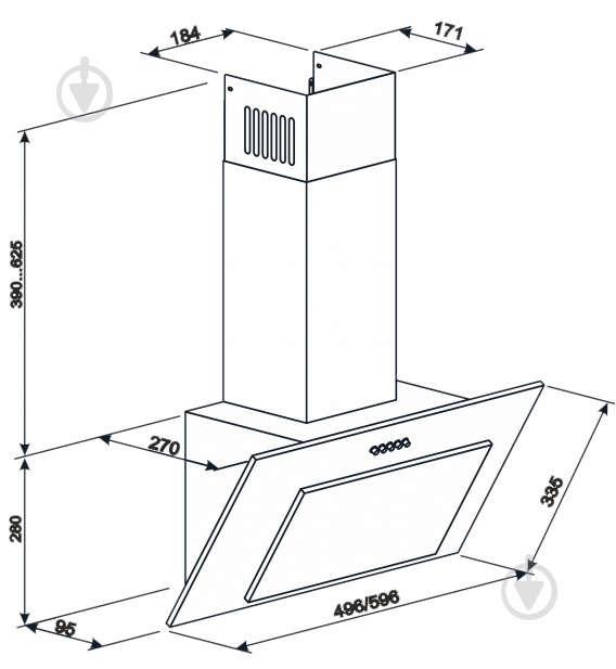 Вытяжка Eleyus Vertical 470 60 BL - фото 13