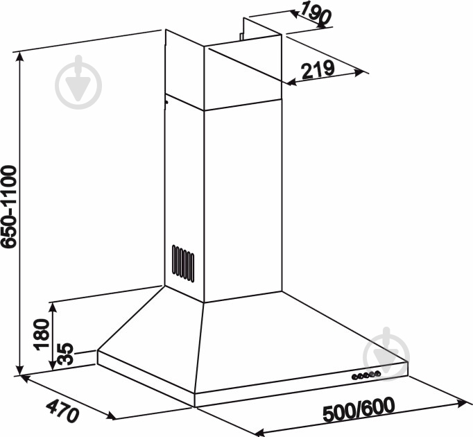 Вытяжка Eleyus KLEO 470 60 WH - фото 12