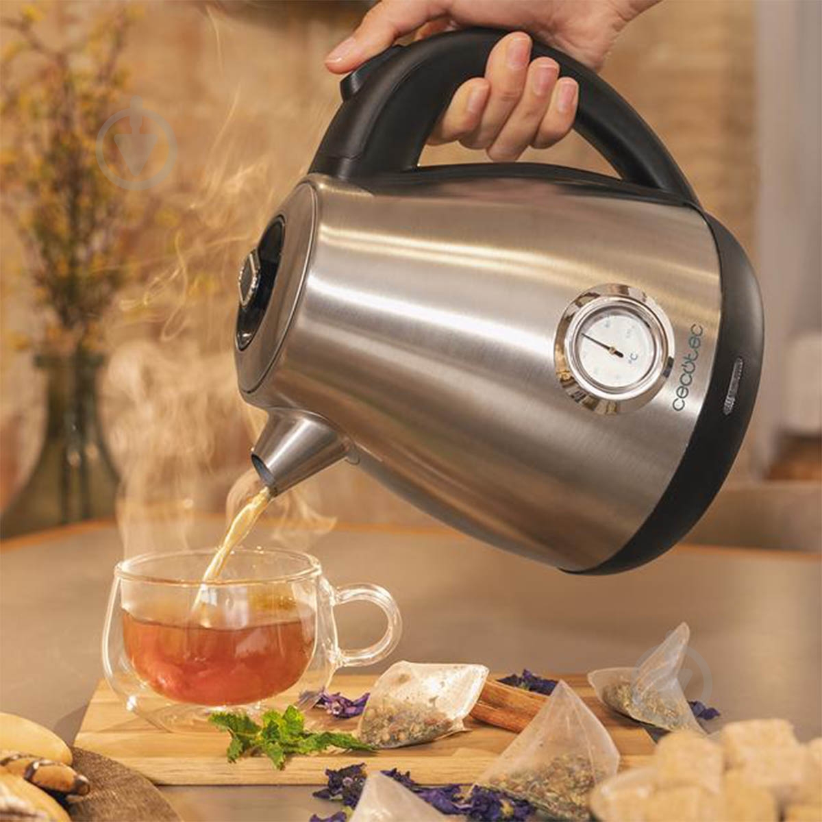 Электрочайник CECOTEC ThermoSense 620 Retro Steel - фото 2