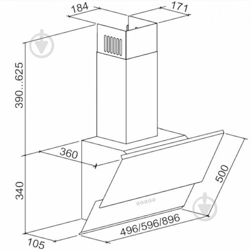 Вытяжка Eleyus Virto 700 50 WH - фото 12