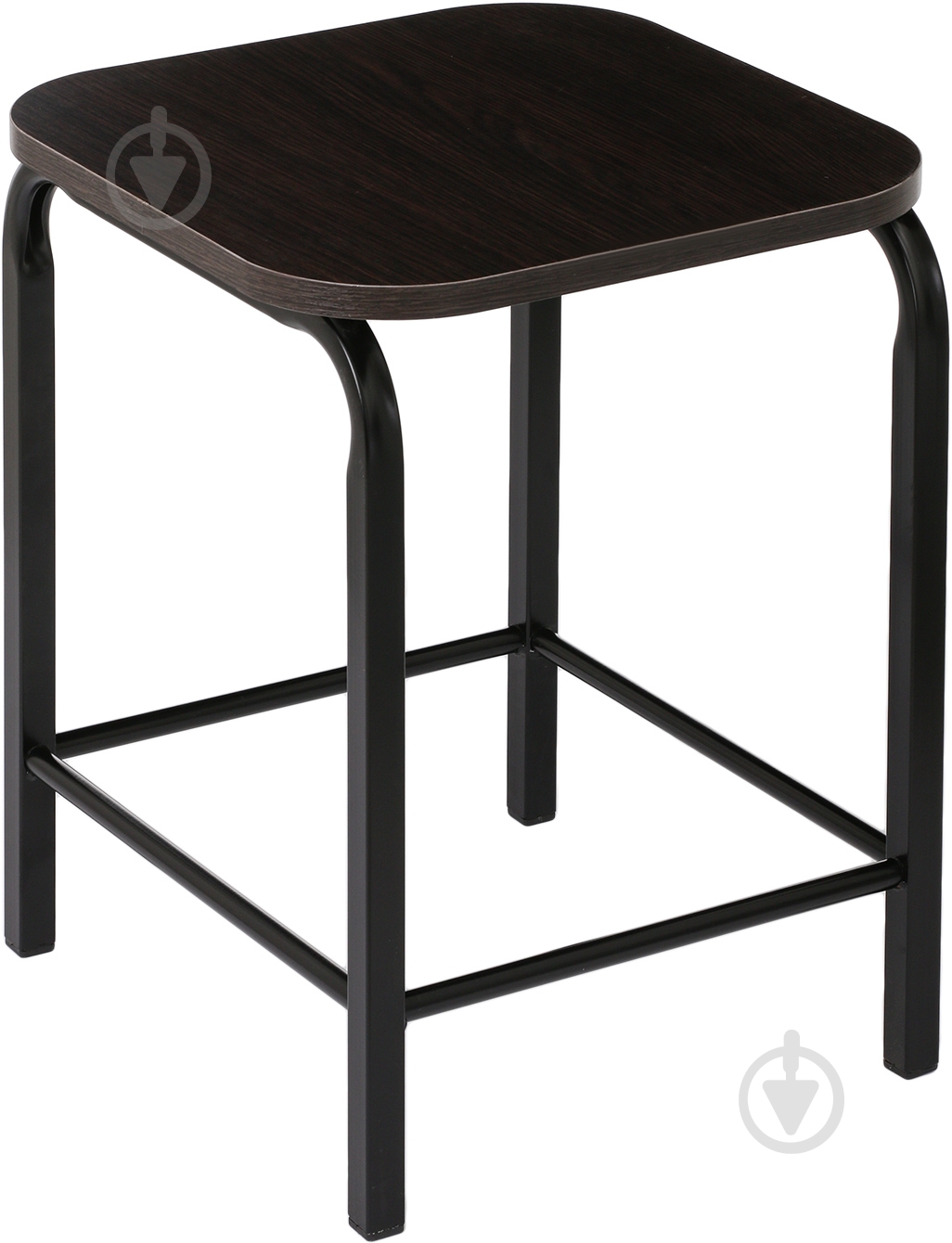Табурет на металлокаркасе темно-коричневый / черный - фото 1