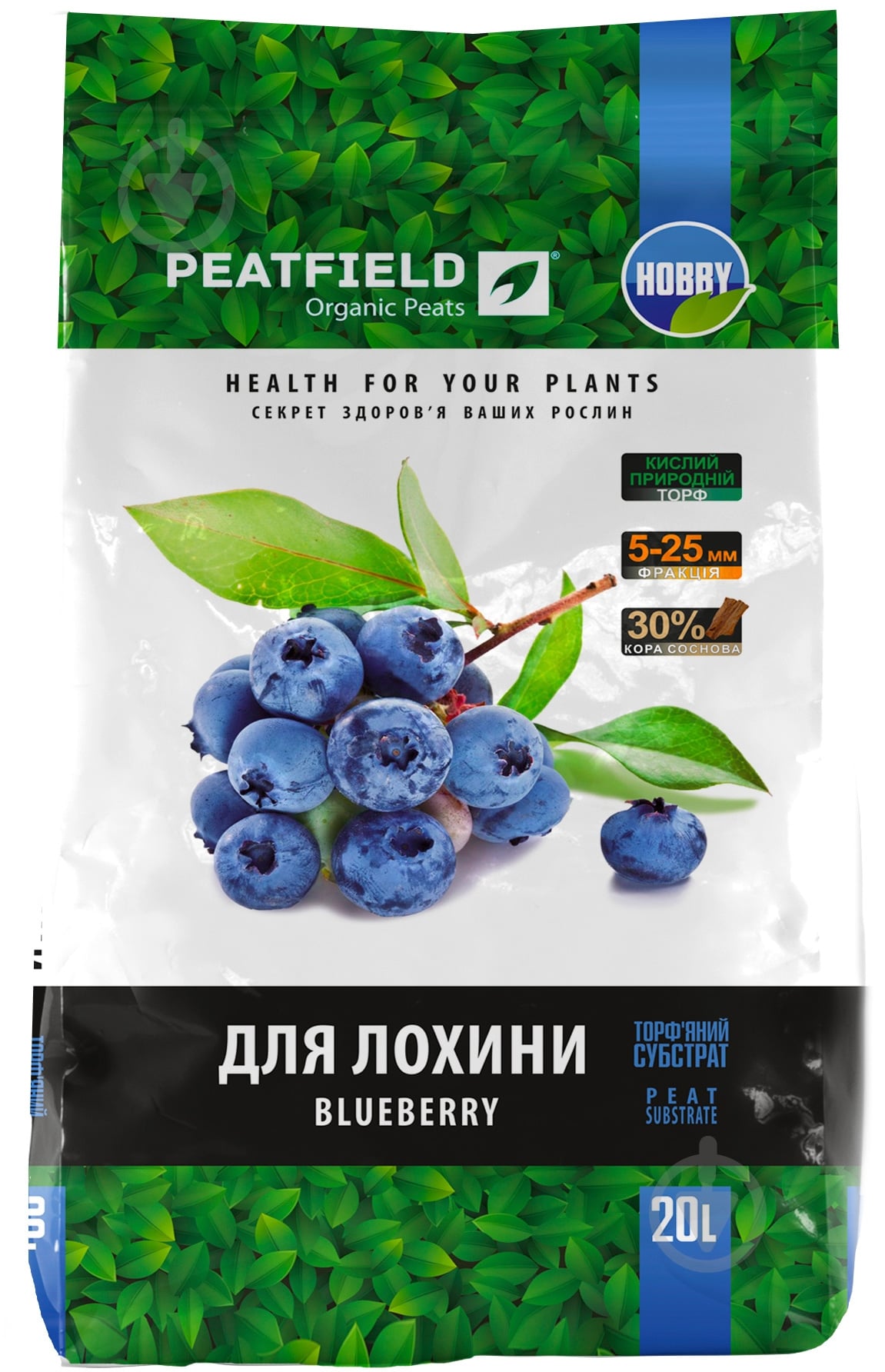Субстрат торф'яний PEATFIELD для лохини 20 л - фото 2