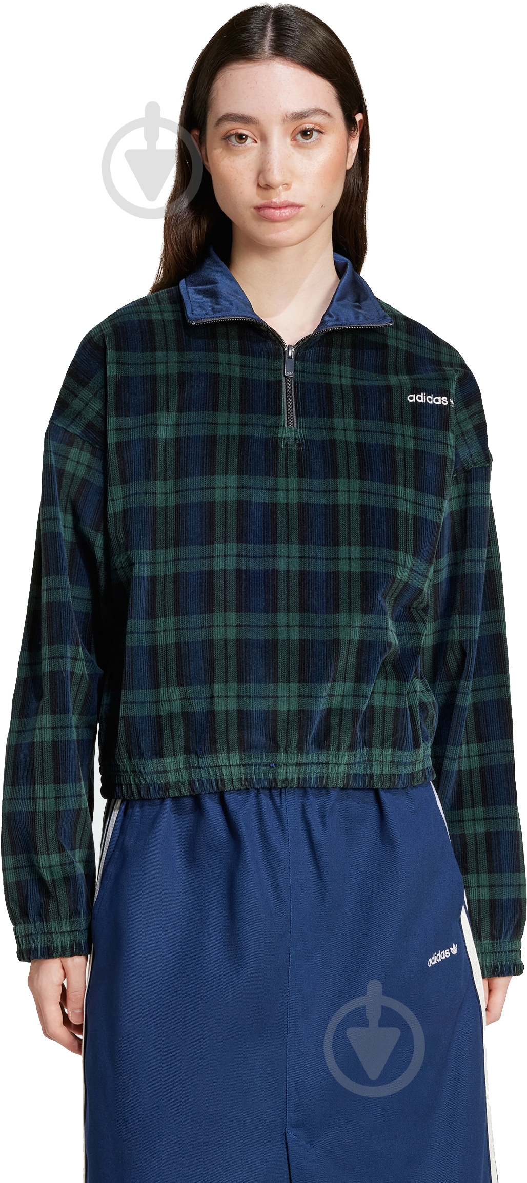 Джемпер Adidas TARTAN HALF ZIP IX1054 р.S синий - фото 1