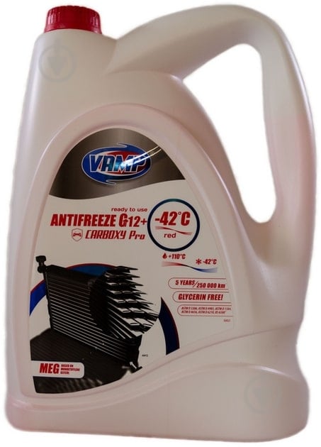 Антифриз ВАМП Carboxy Pro (-42*C) G12+ готовий 10 л 9,98 кг червоний (61916) - фото 1 Антифриз ВАМП Carboxy Pro (-42*C) G12+ готовий 10 л 9,98 кг червоний (61916) - фото 1
