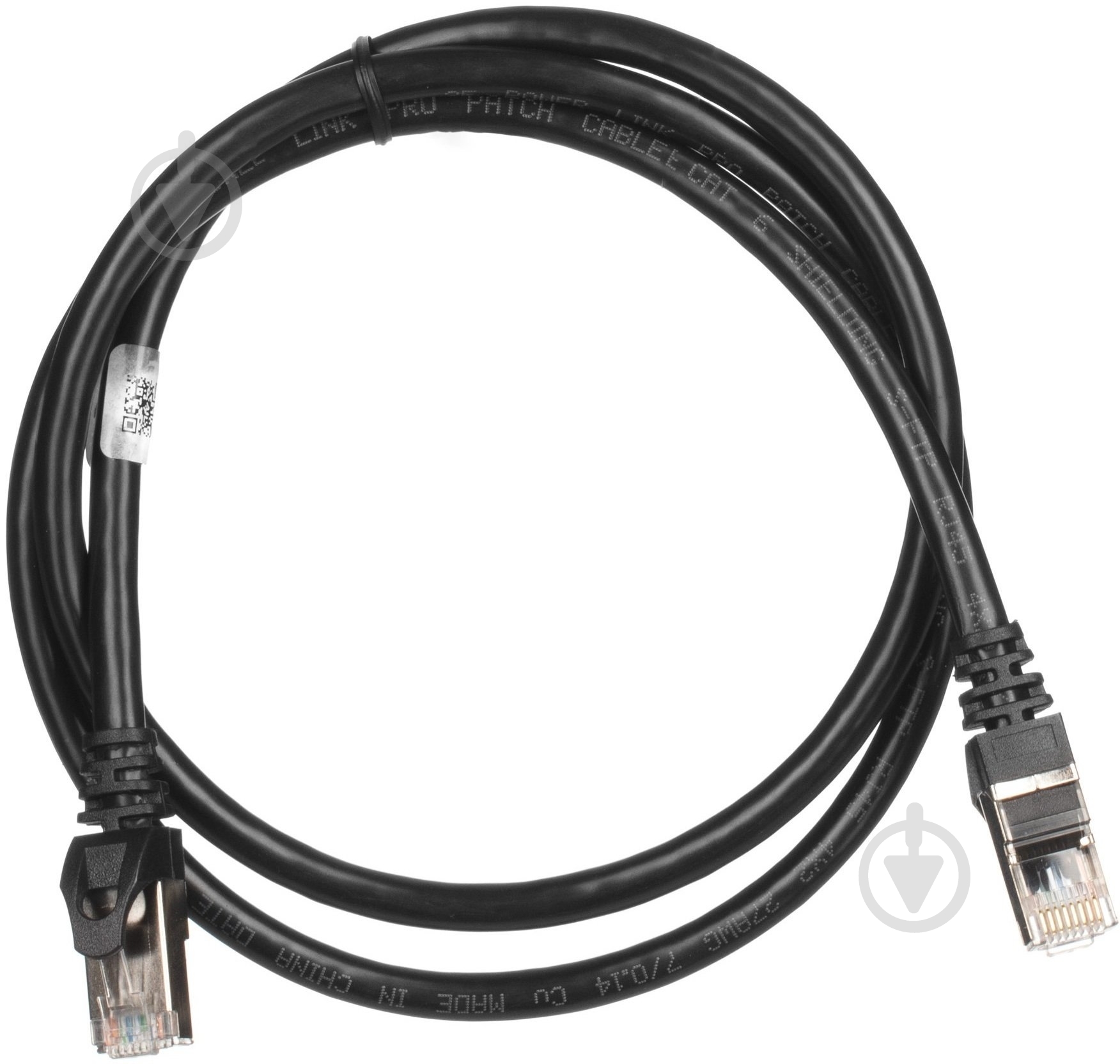 Патч-корд 2E Cat 6,S-FTP RJ45 4Х2 27AWG 7/0.14 Cu 2E-PC6SFTPCOP-100BK 1 м чорний - фото 1