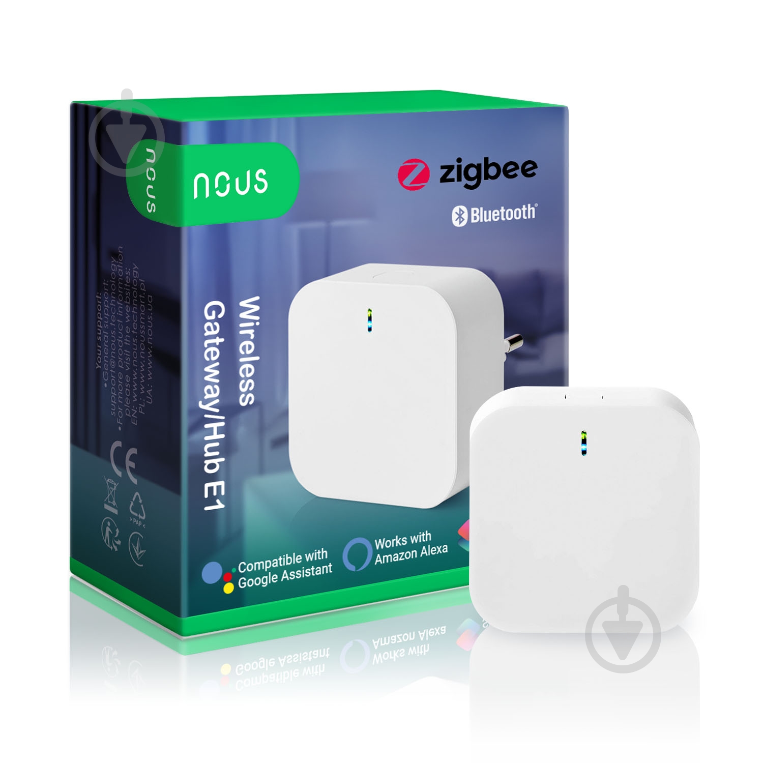 Централь интеллектуальная Nous E1 (ZigBee) белый - фото 1 Централь интеллектуальная Nous E1 (ZigBee) белый - фото 1