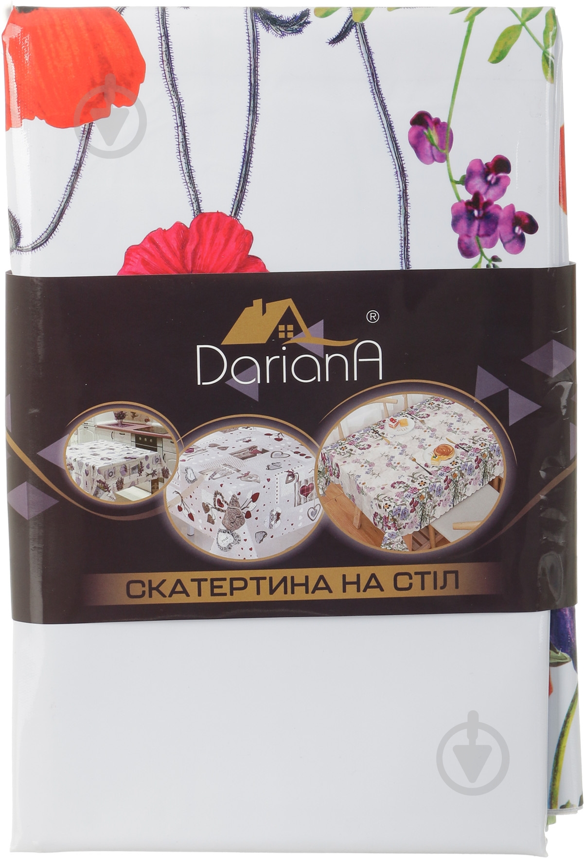 Скатертина Маки 137x240 см білий із малюнком Даріана - фото 4