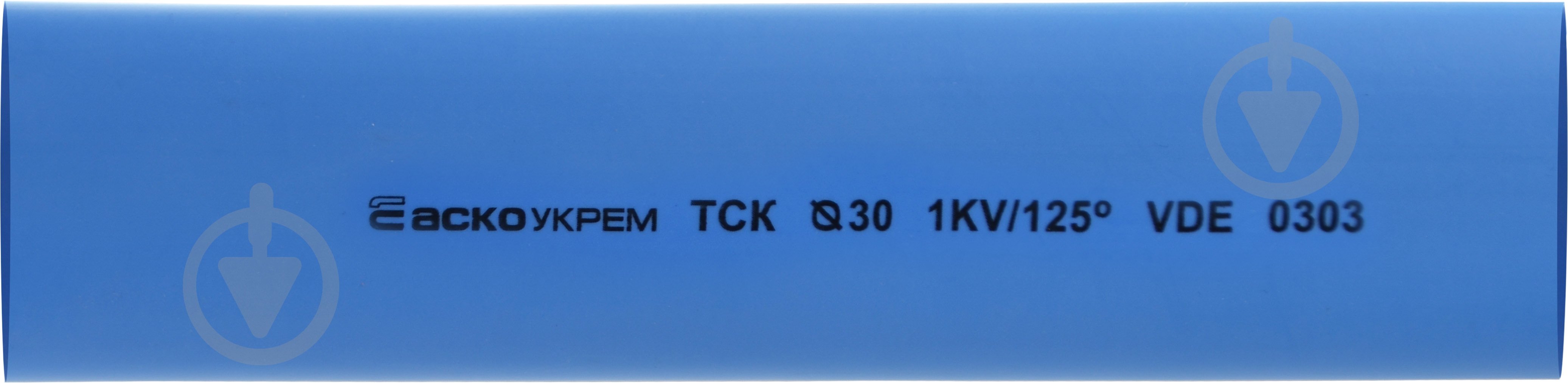 Трубка термоусадочная с клеем АСКО-УКРЕМ d30 мм синяя 1 м этиленвинилацетатный сополимер A0150040800 - фото 1