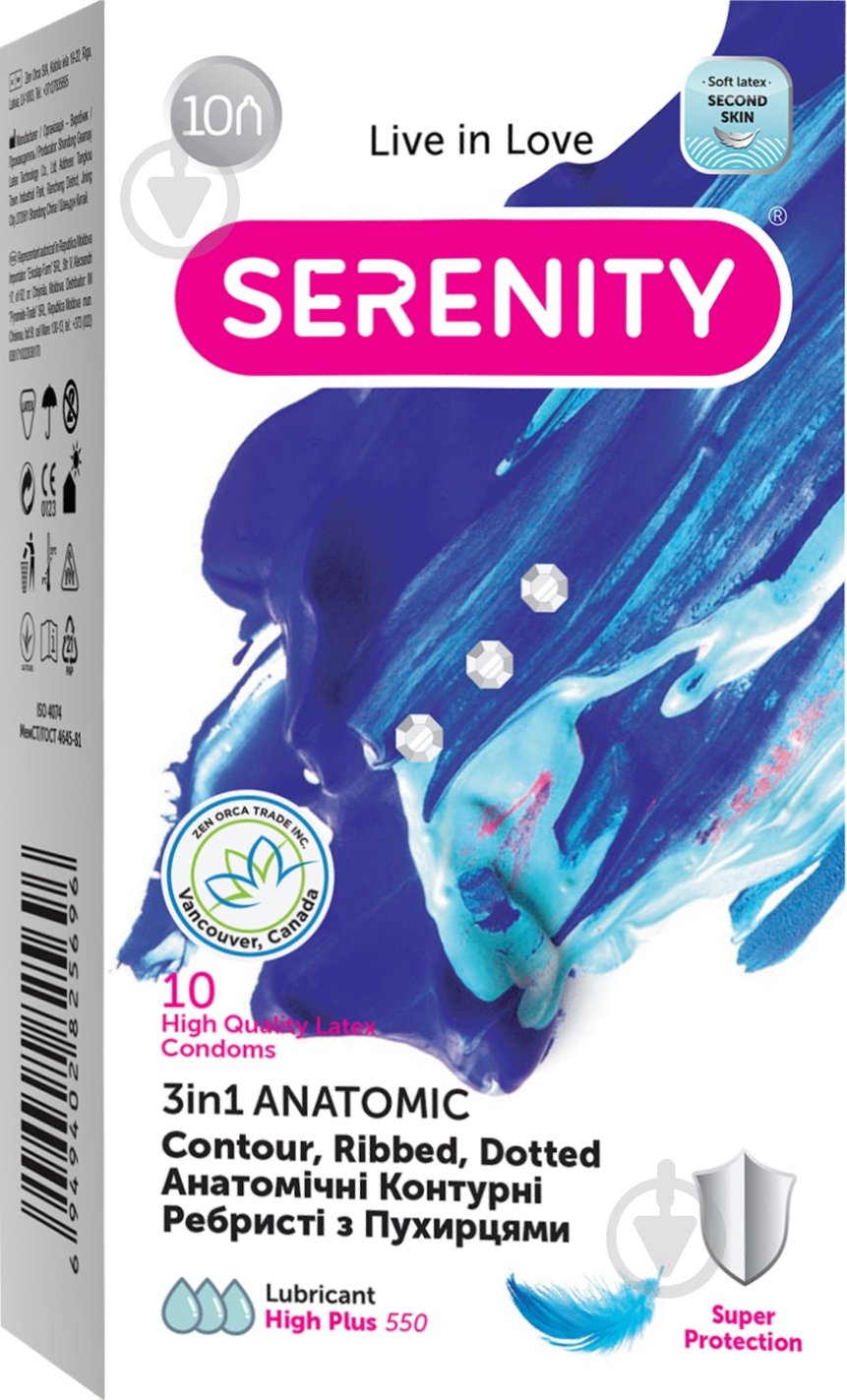 Презервативы SERENITY 3 в 1 Anatomic 10 шт. - фото 1