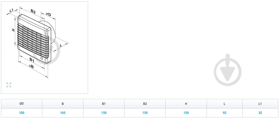 Витяжний вентилятор Вентс 100 МАТН Л - фото 2