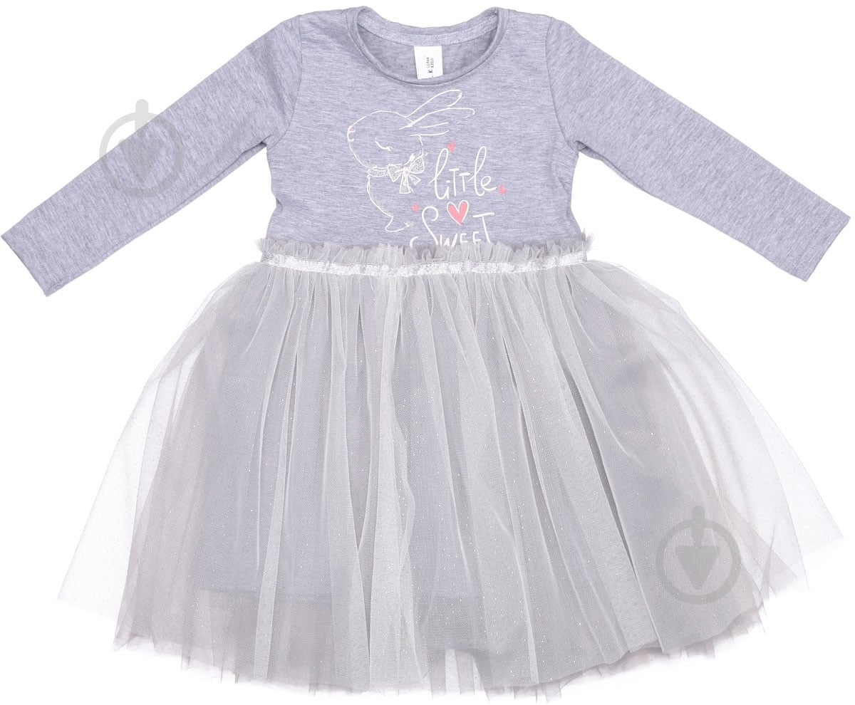 Платье Luna Kids р.116 серый меланж - фото 2 Платье Luna Kids р.116 серый меланж - фото 2