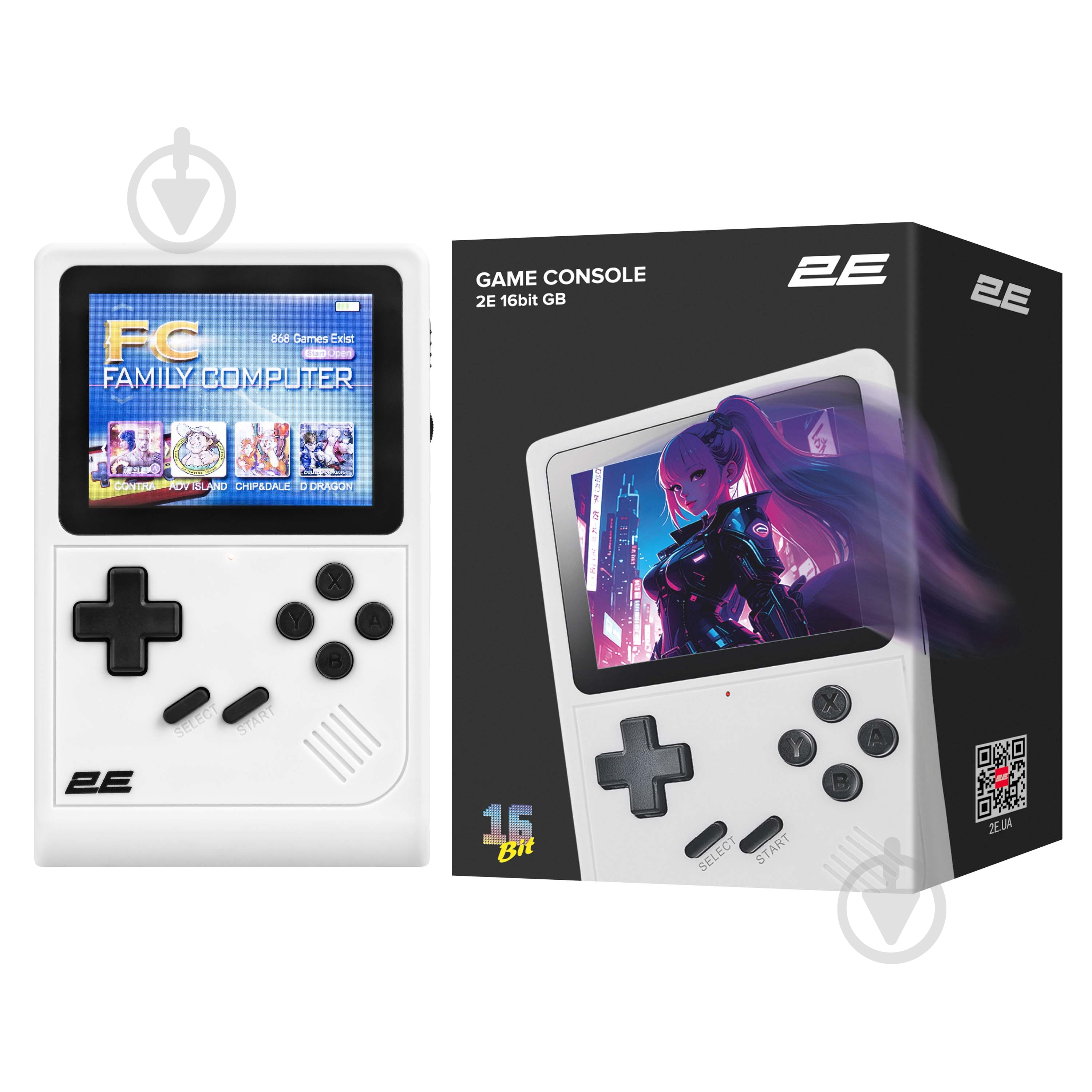 Портативная игровая приставка 2E 16bit GB (2E16BPGB) white - фото 8 Портативная игровая приставка 2E 16bit GB (2E16BPGB) white - фото 8