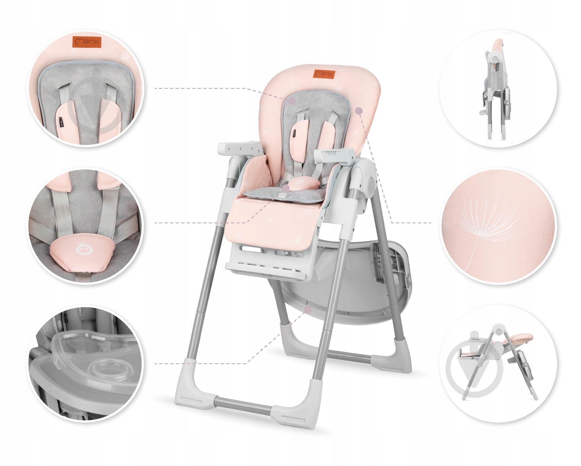 Стульчик для кормления MoMi Yumtis pink - фото 3